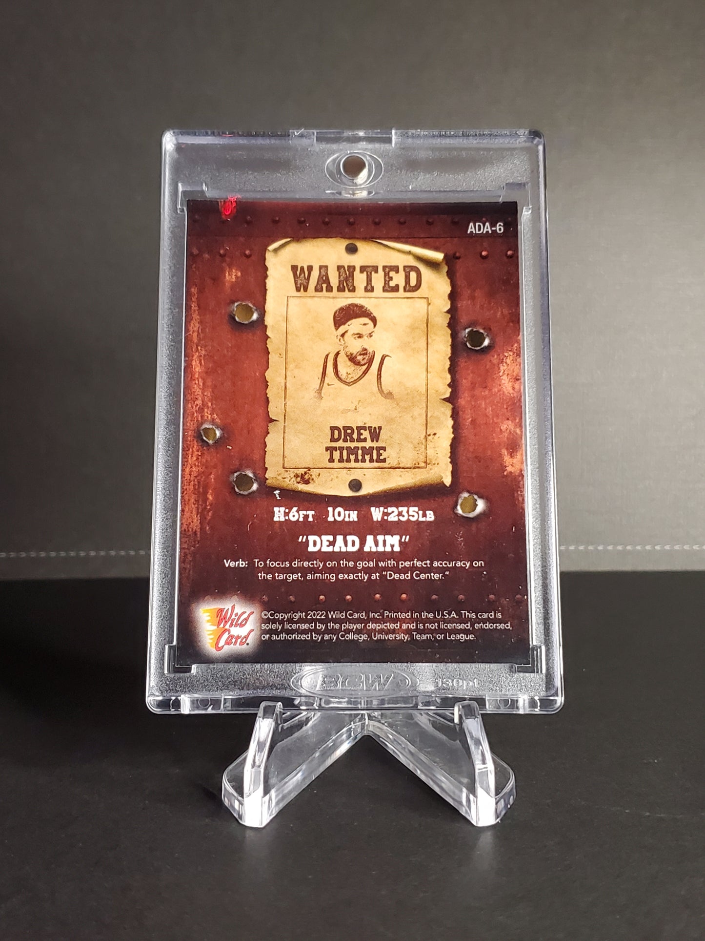 Drew Timme 2021-22 Wild Card Alumination Dead Aim 1/1 !! ONE-OF-ONE