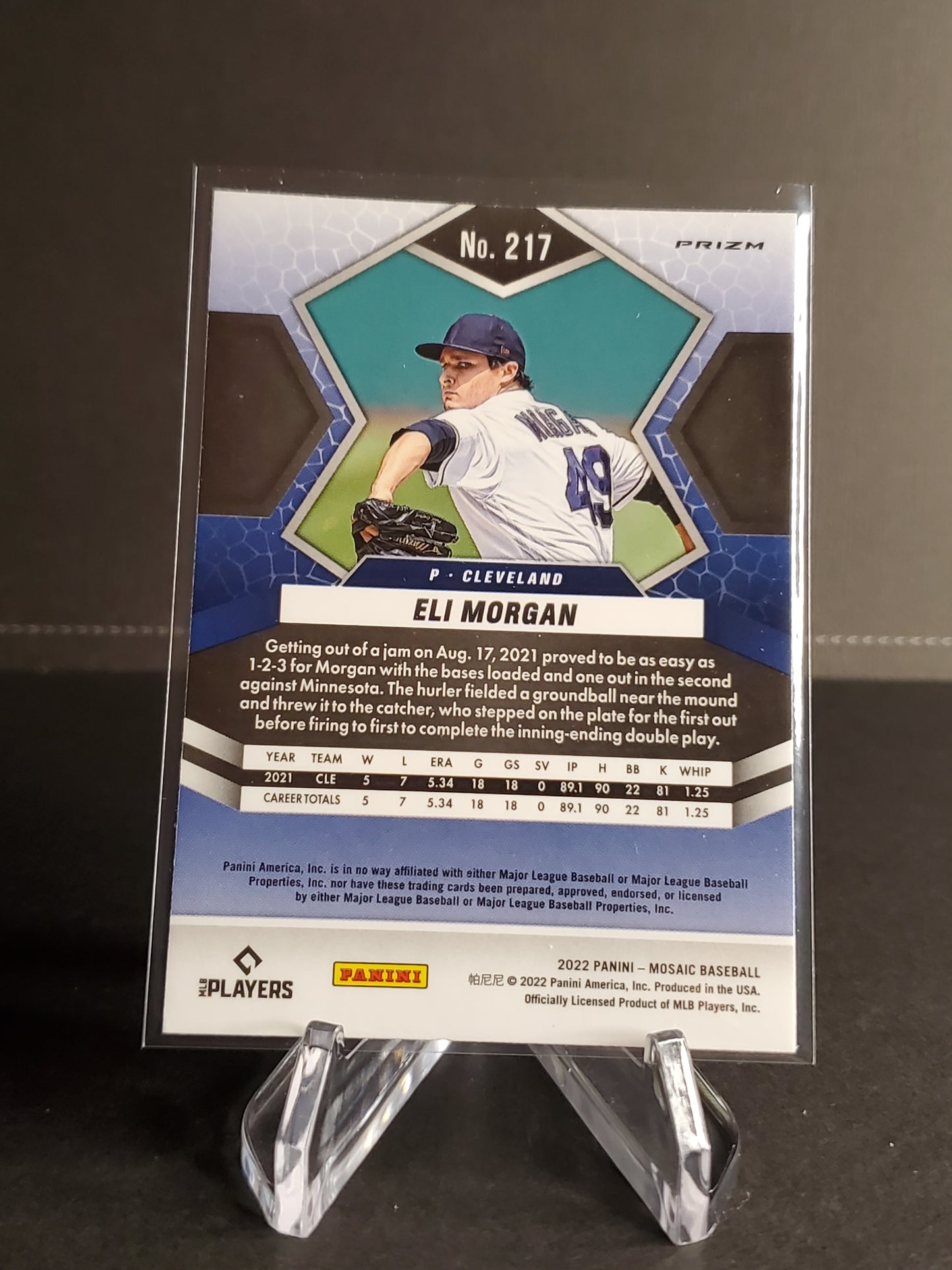 Eli Morgan 2022 Panini Mosaic Prizm RC #217