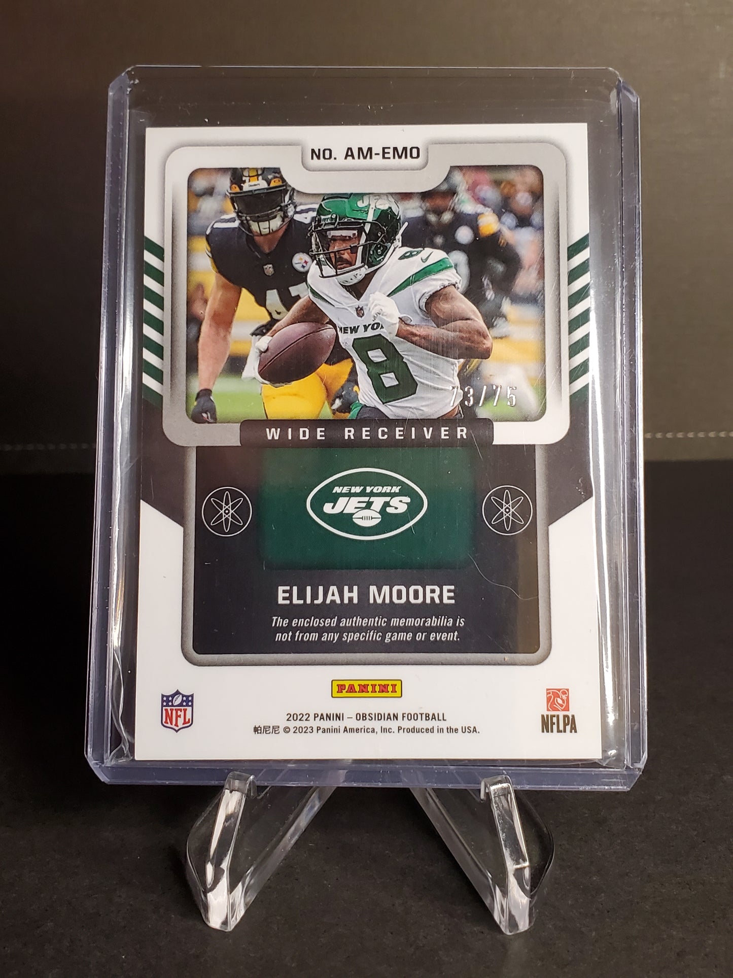 Elijah Moore 2022 Obsidian Atomic Material /75 #AM-EMO