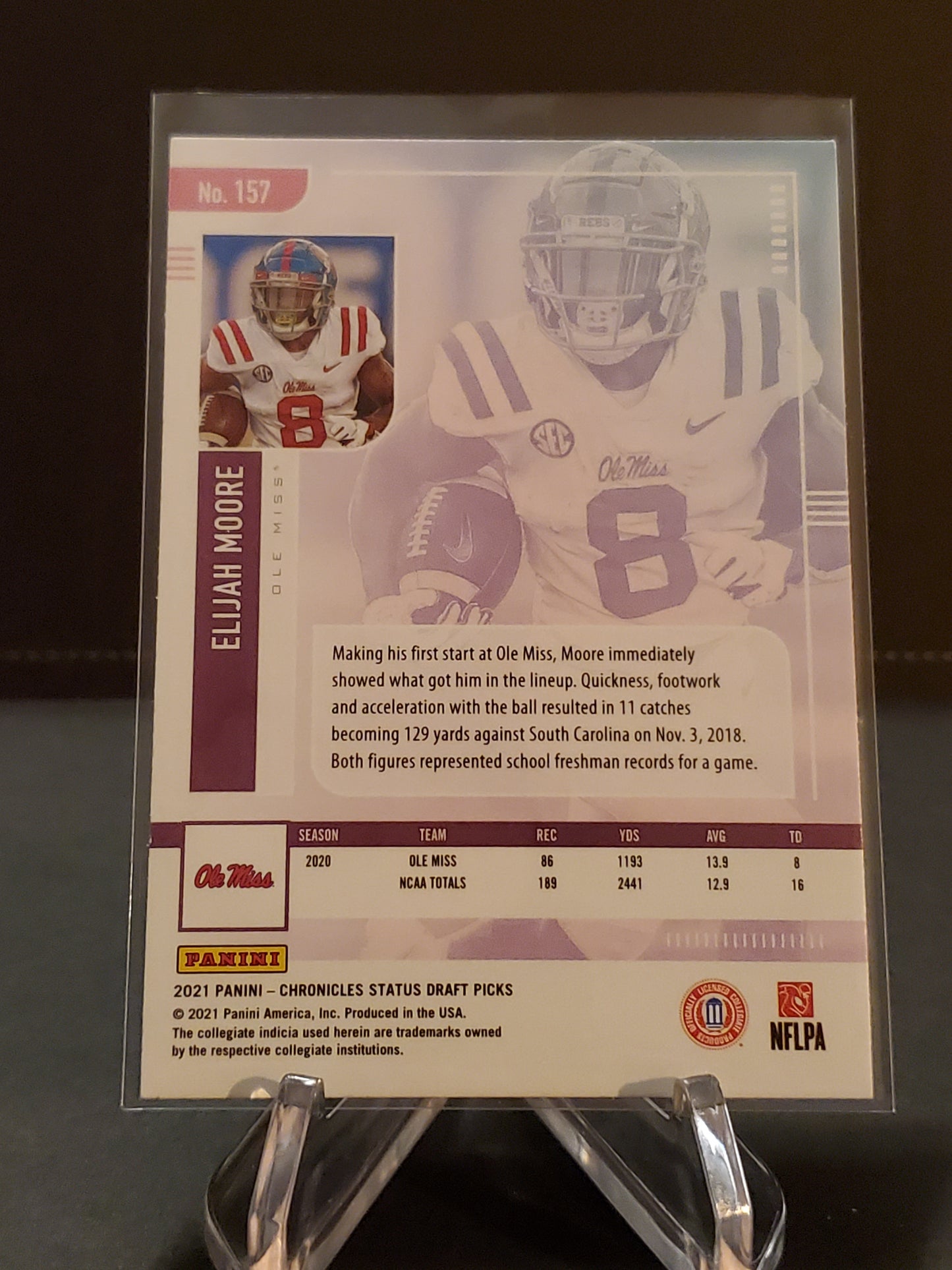 Elijah Moore 2021 Panini Chronicles Status Draft Picks RC #157