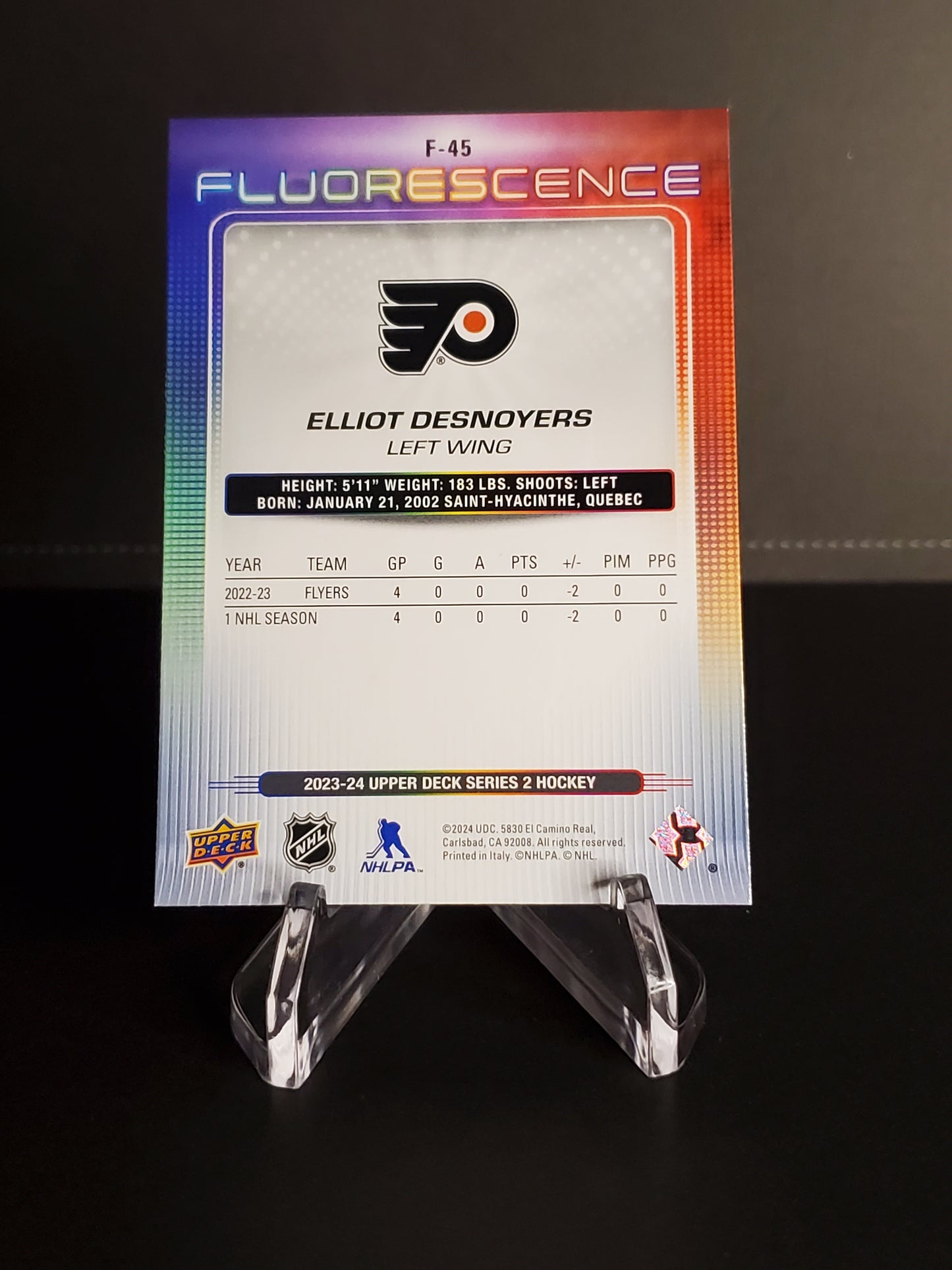 Elliot Desnoyers 2023/24 Upper Deck Series 2 Fluorescence #F-45