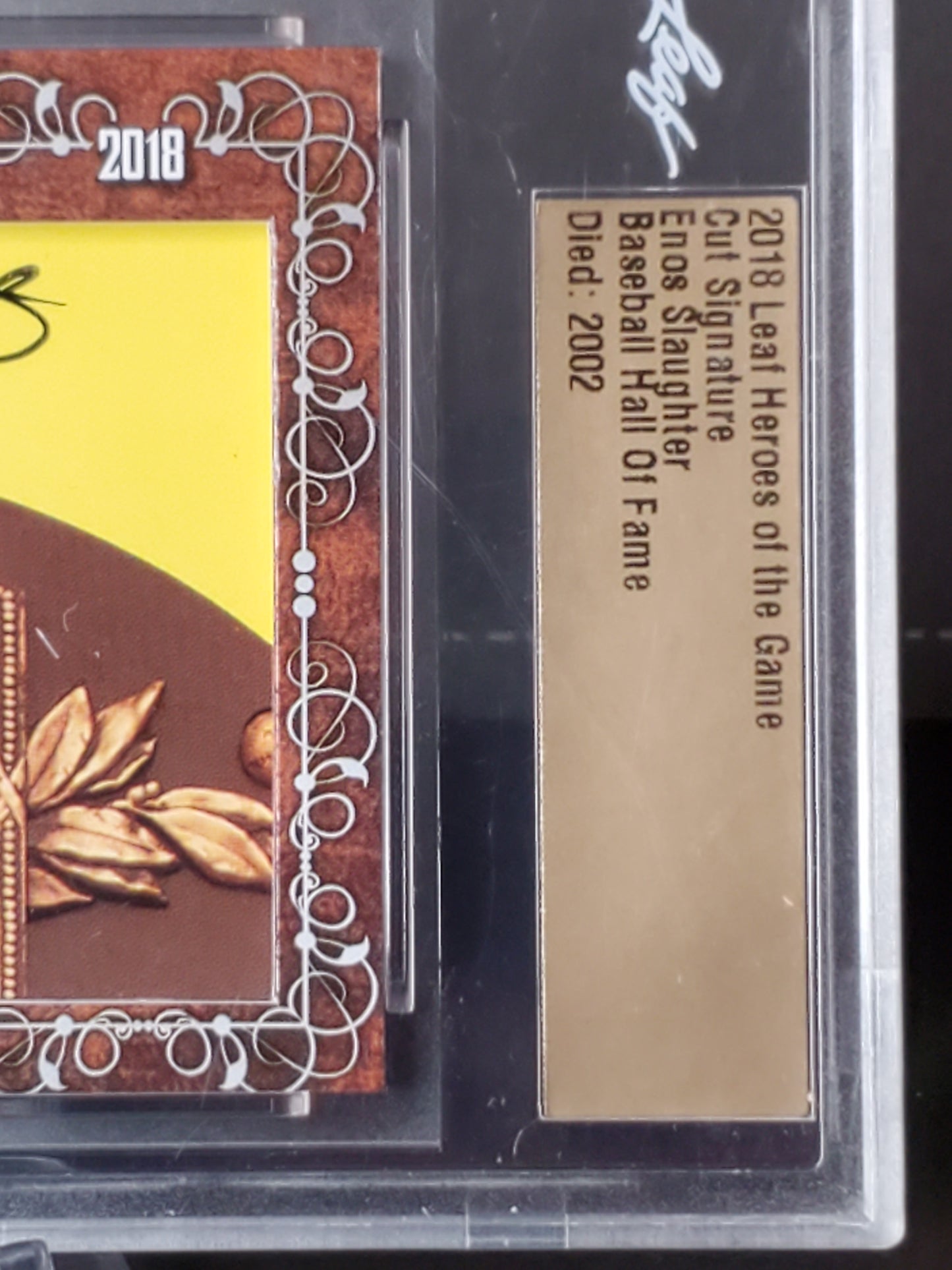 Enos Slaughter 2018 Leaf Heroes of the Game Cut AUTO