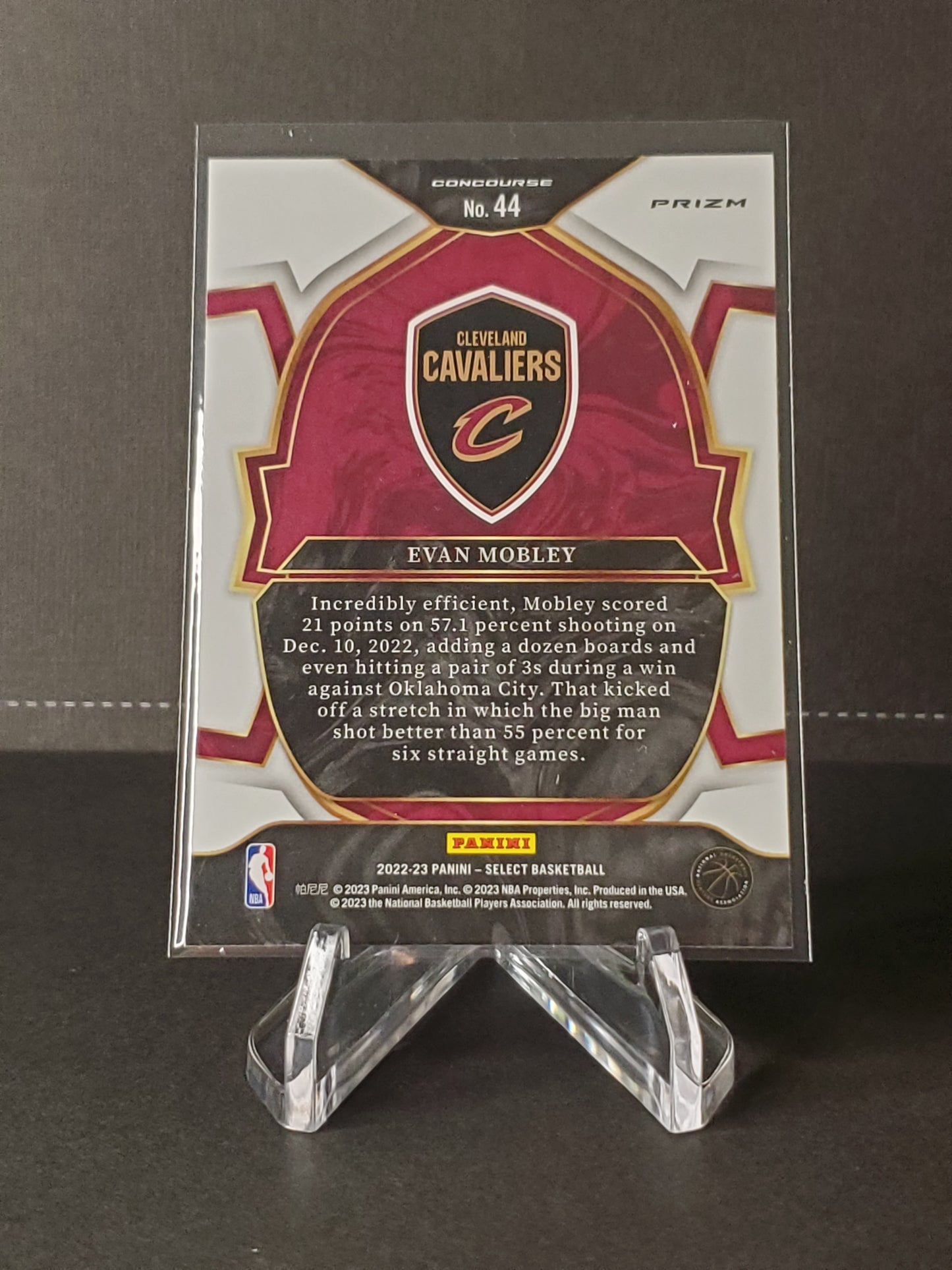 Evan Mobley 2022-2023 Panini Select Basketball White/Purple/Green Concourse Prizm #44