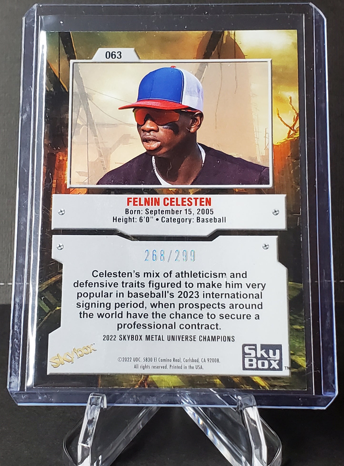Felnin Celesten 2022 Skybox Metal Universe Champions - Silver Dots Parallel #63: /299