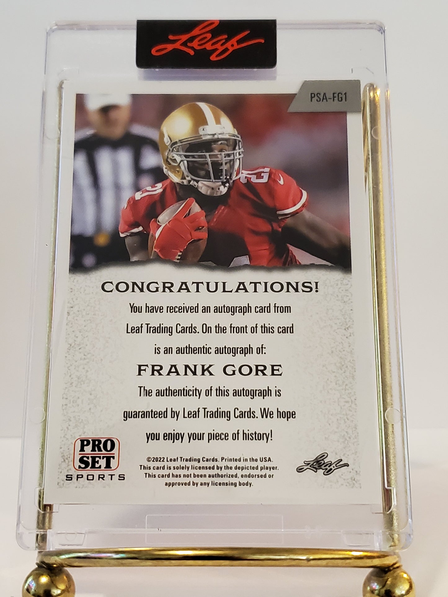 Frank Gore - 2022 Leaf Pro Set Auto #PSA-FG1