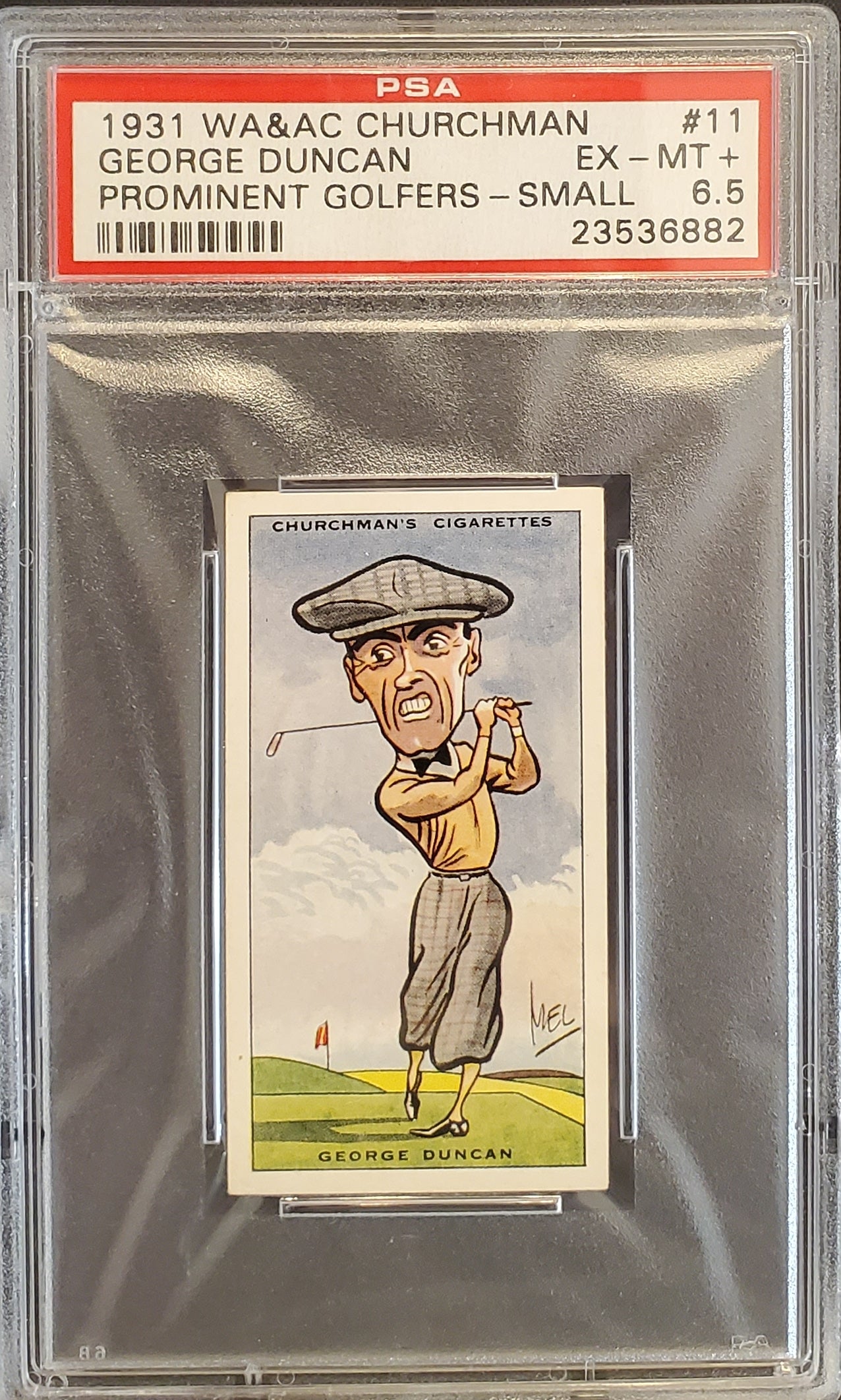George Duncan 1931 Churchman Prominent Golfers Small #11 PSA 6.5