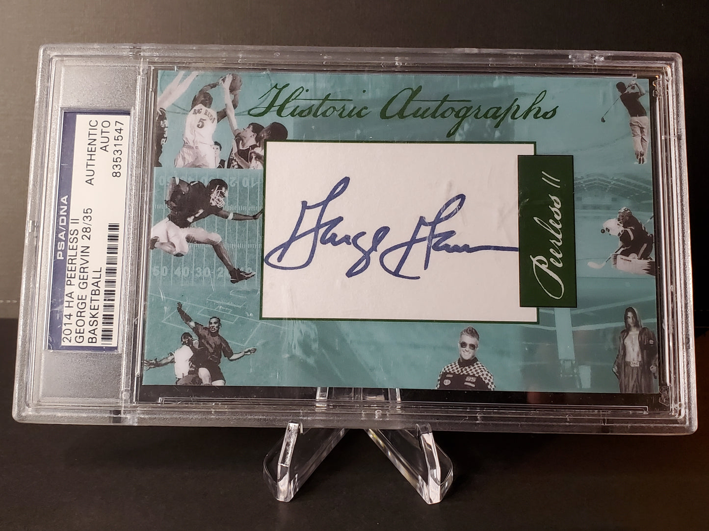 George Gervin 2014 Historic Autographs Peerless II Cut AUTO #'d 28/35 PSA/DNA