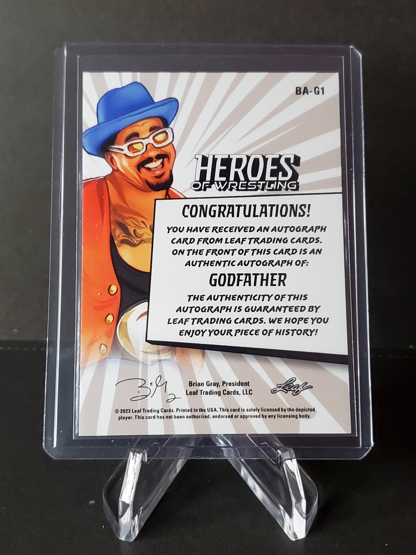 Godfather 2023 Leaf Heroes of Wrestling AUTO Green H.O.F. Inscription #BA-G1