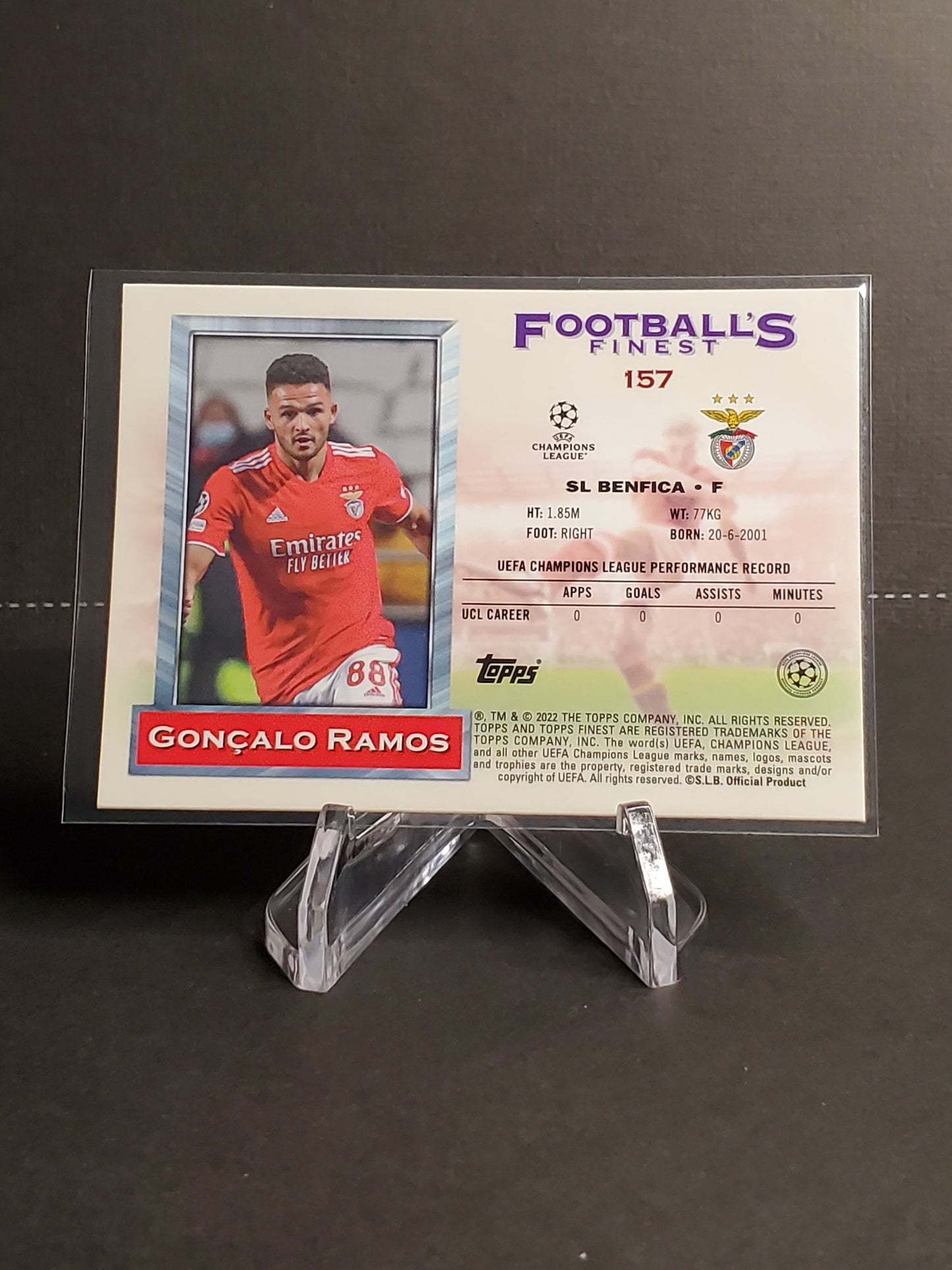 Goncalo Ramos 2021-2022 Topps Finest Flashbacks UEFA Soccer RC #157