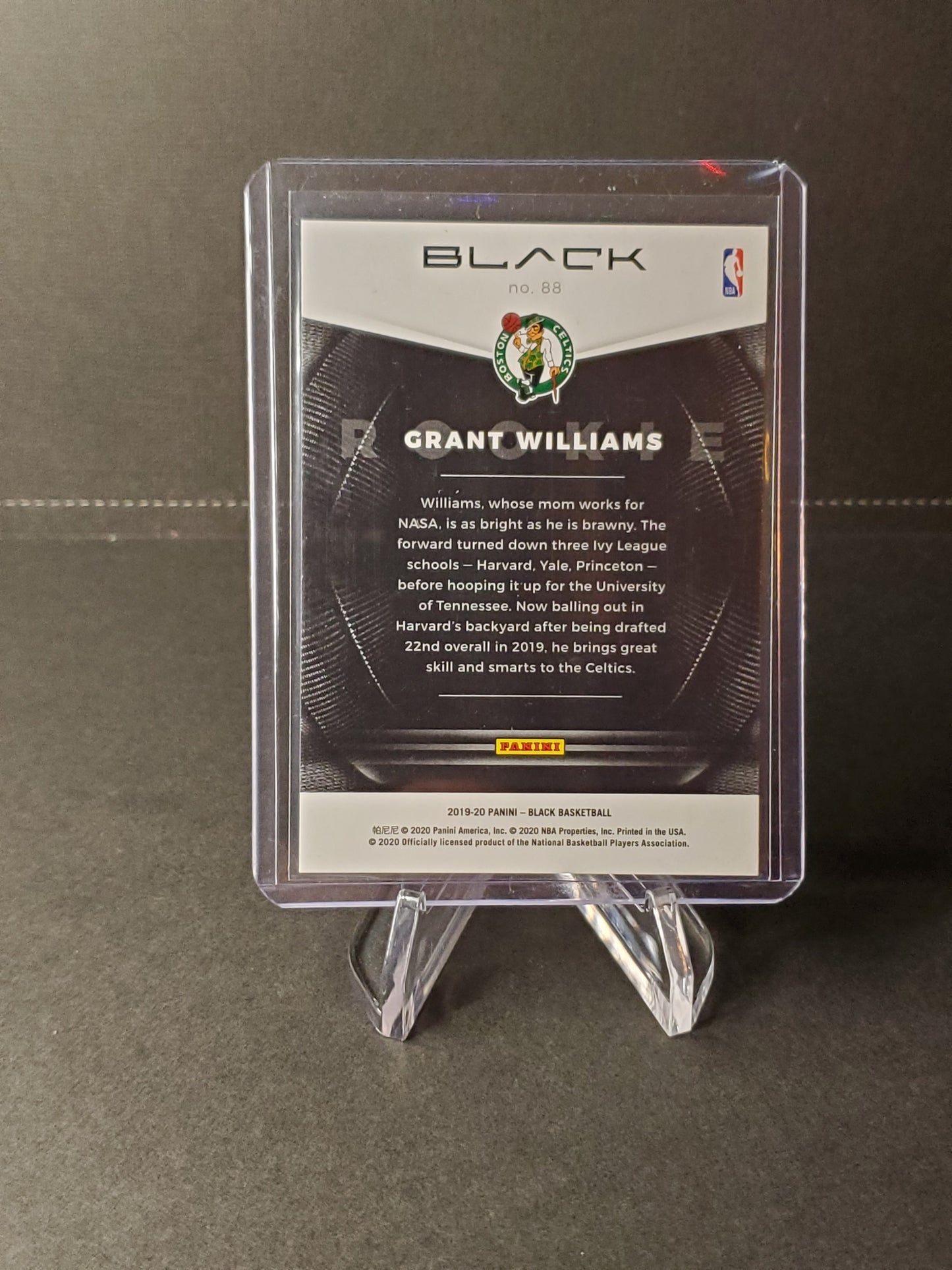 Grant Williams 2019-20 Panini Black Copper RC /49 #88
