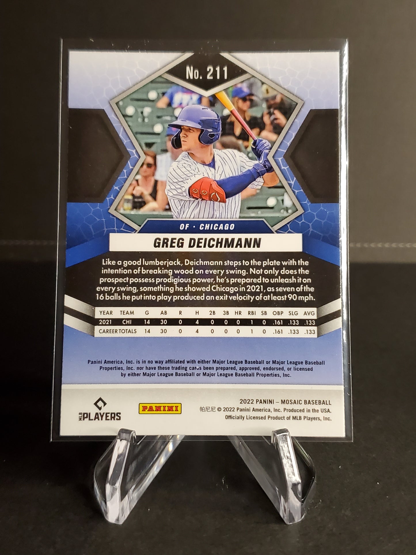 Greg Deichmann 2022 Panini Mosaic RC #211