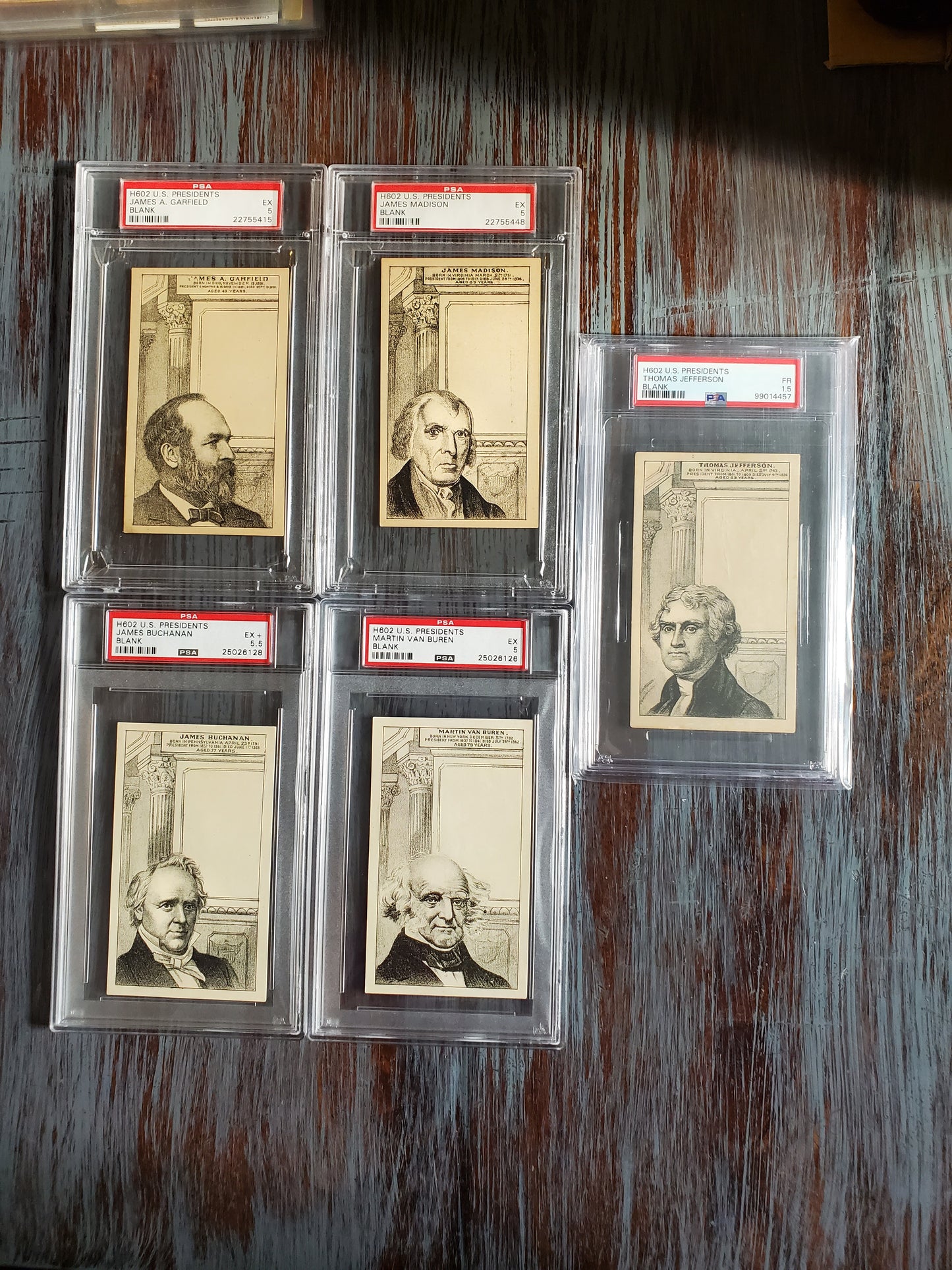 1880 H602 LOT OF FIVE (5) US Presidents Blank Back - All PSA Graded! - RARE