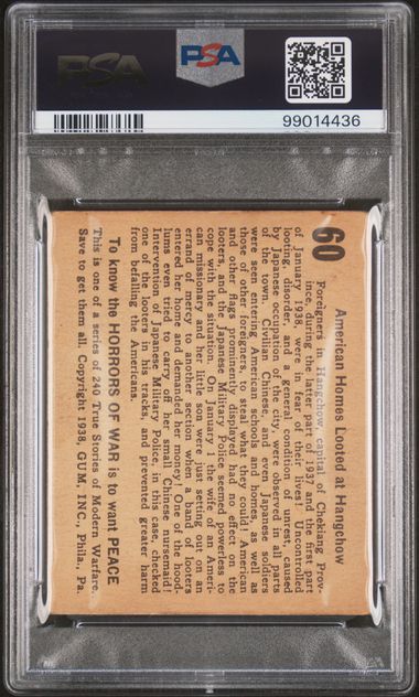 1938 Horrors of War - LOT OF THREE (3) PSA Graded Cards! GREAT EYE APPEAL!