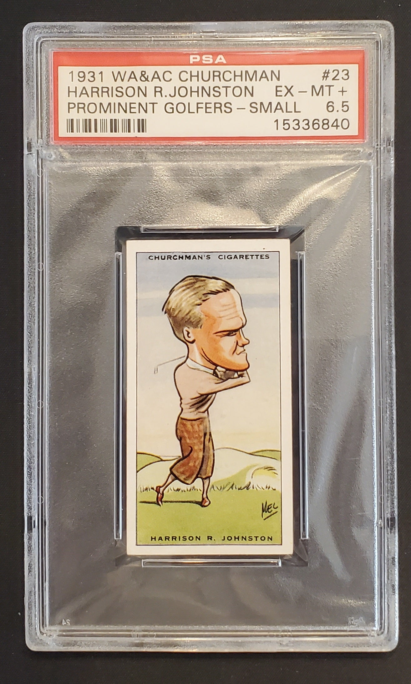 Harrison Johnston 1931 Churchman Prominent Golfers Small #23 PSA 6.5