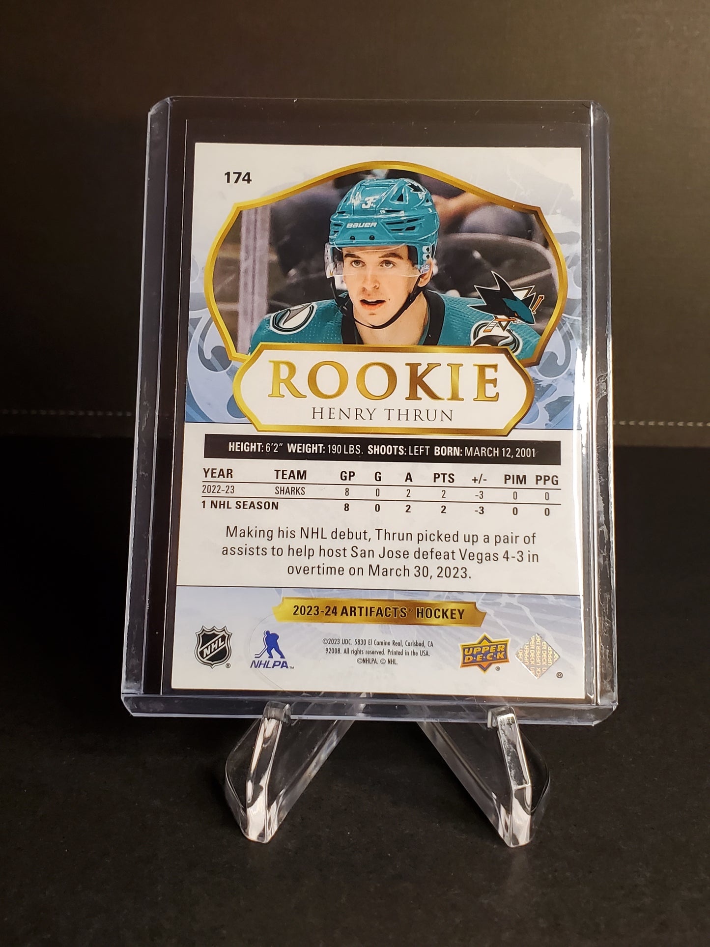 Henry Thrun 2023-2024 UD Artifacts Hockey Rookie /999 #174