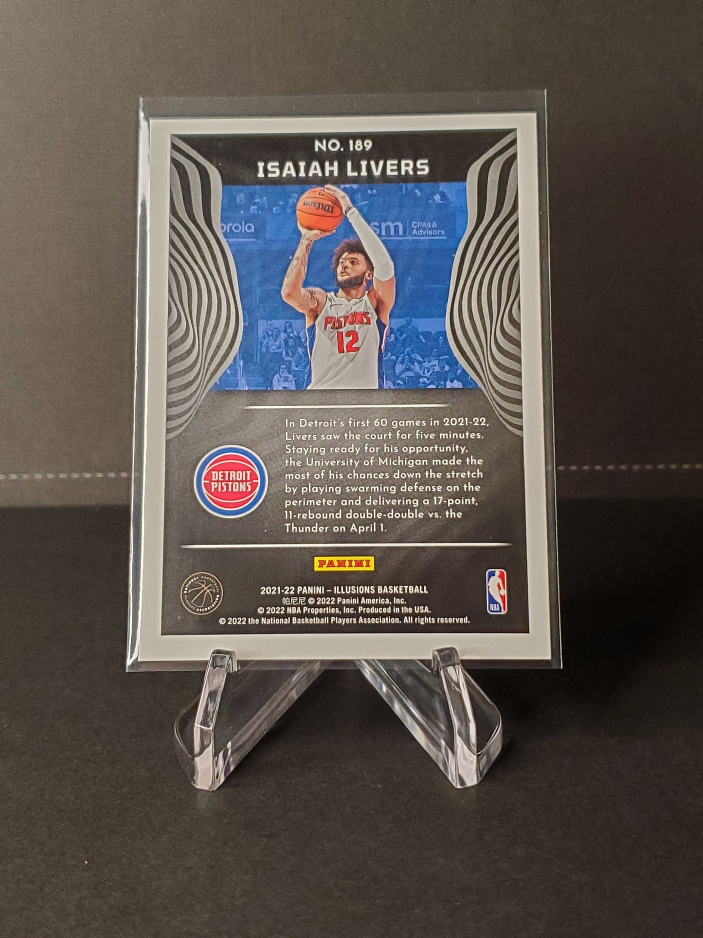 Isaiah Livers 2021-2022 Panini Illusions Basketball RC #189