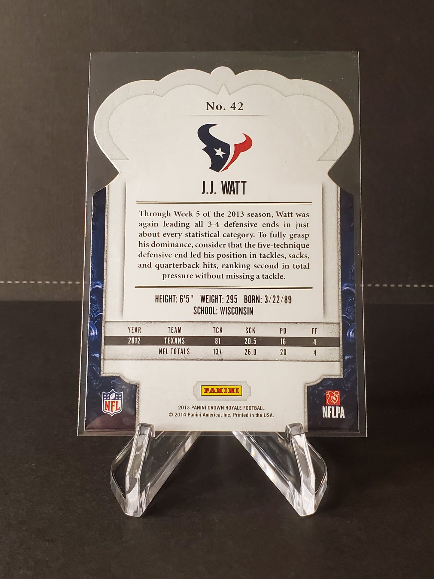 J.J. Watt 2013 Panini Crown Royale Football #42