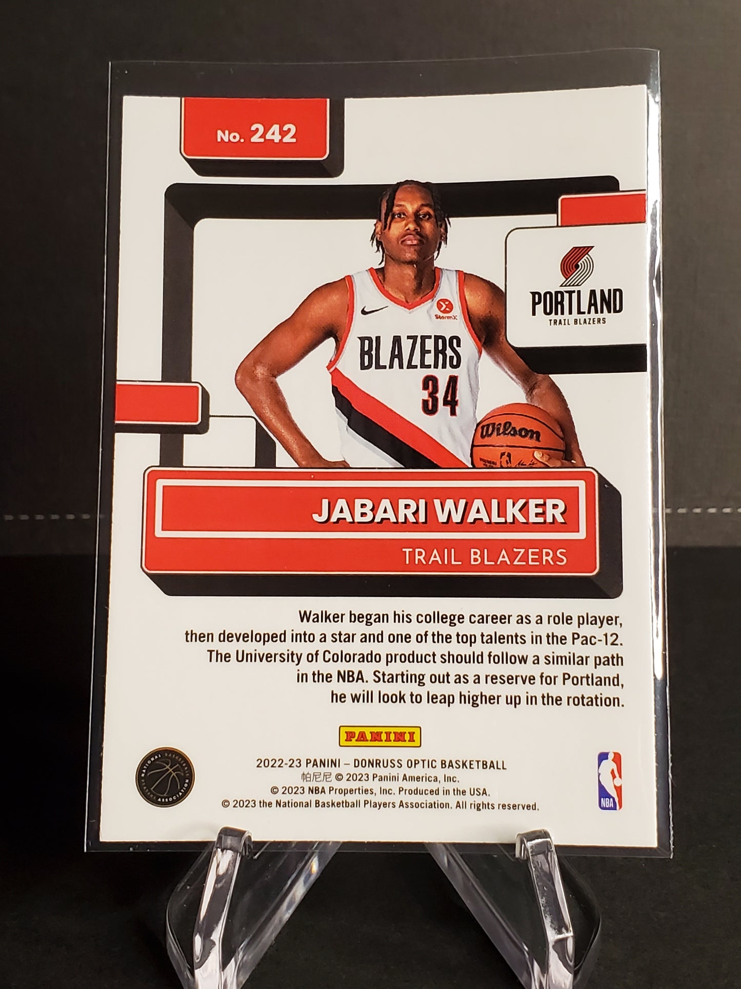 Jabari Walker 2022-2023 Donruss Optic Rated Rookie #242