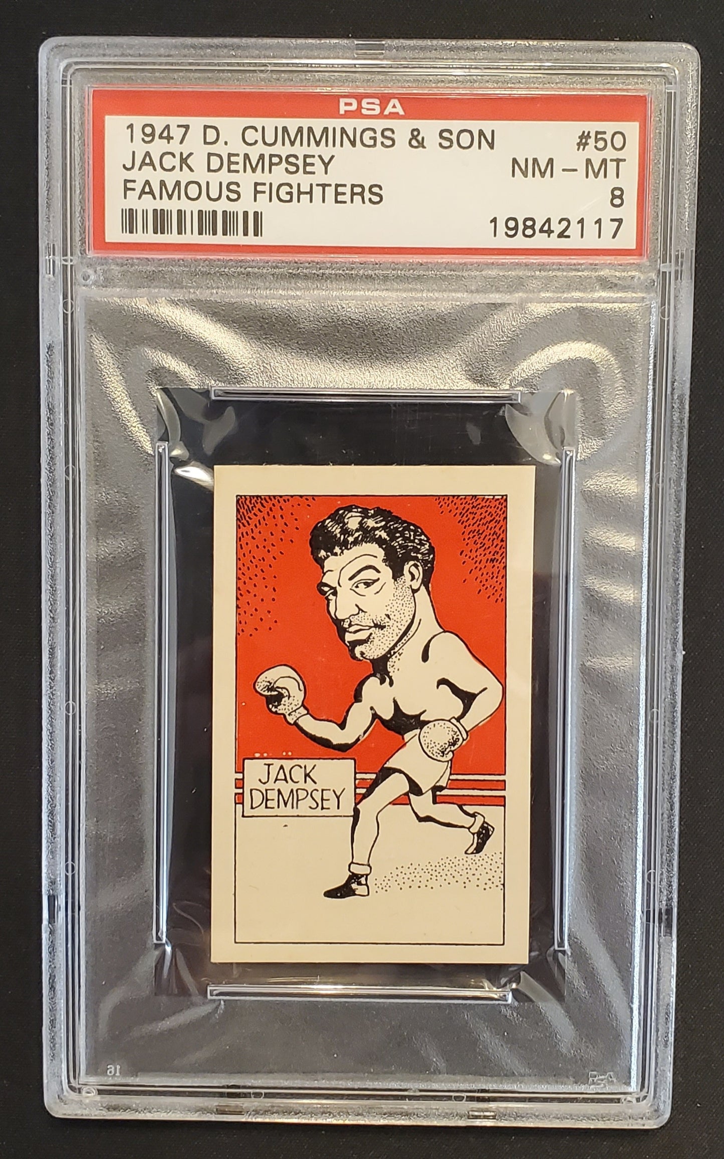 Jack Dempsey 1947 D. Cummings & Son Famous Fighters #50 PSA 8