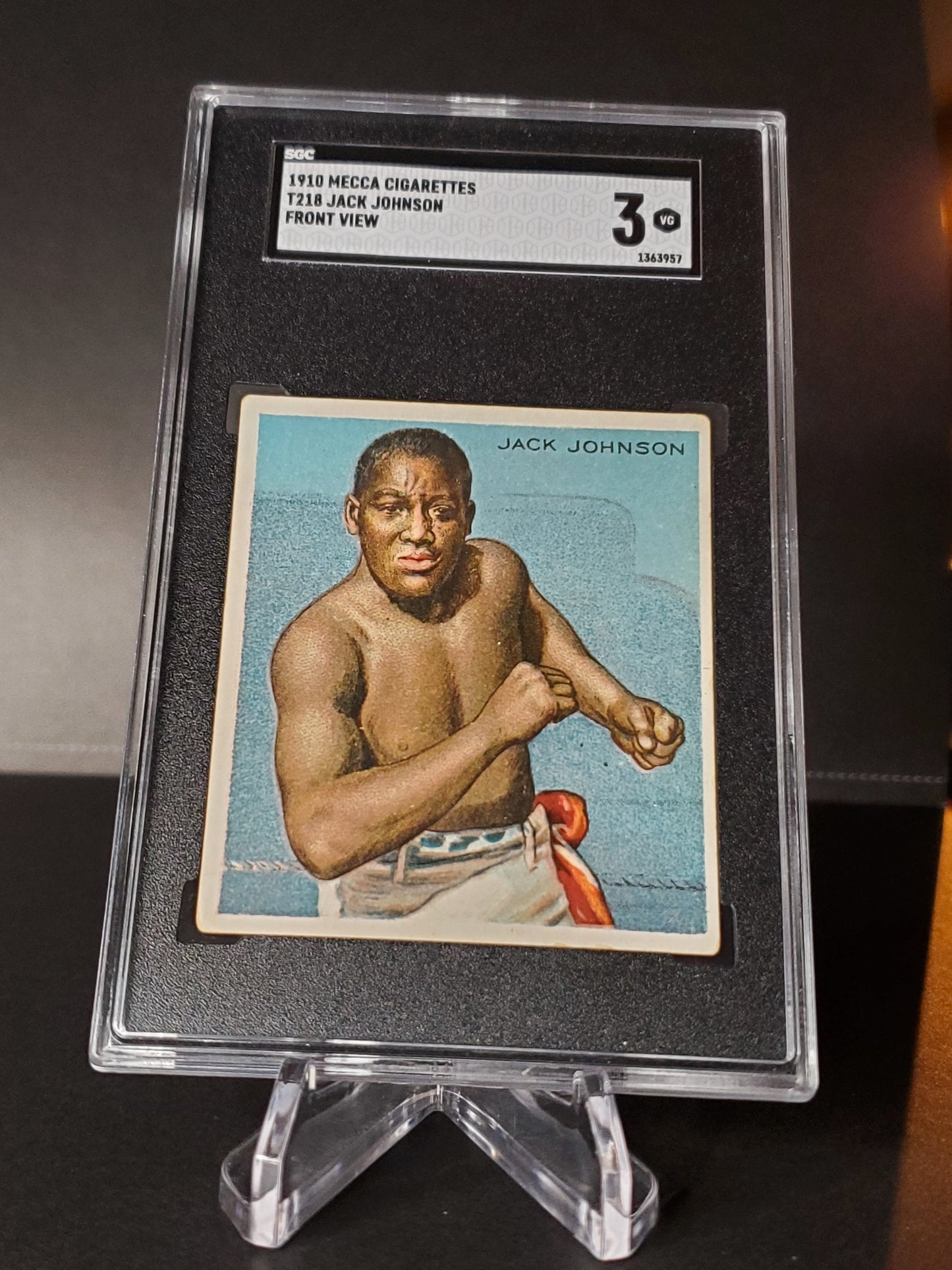 1910 Jack Johnson T218 Hassan Mecca Champions Front View SGC 3 EYE APPEAL!!