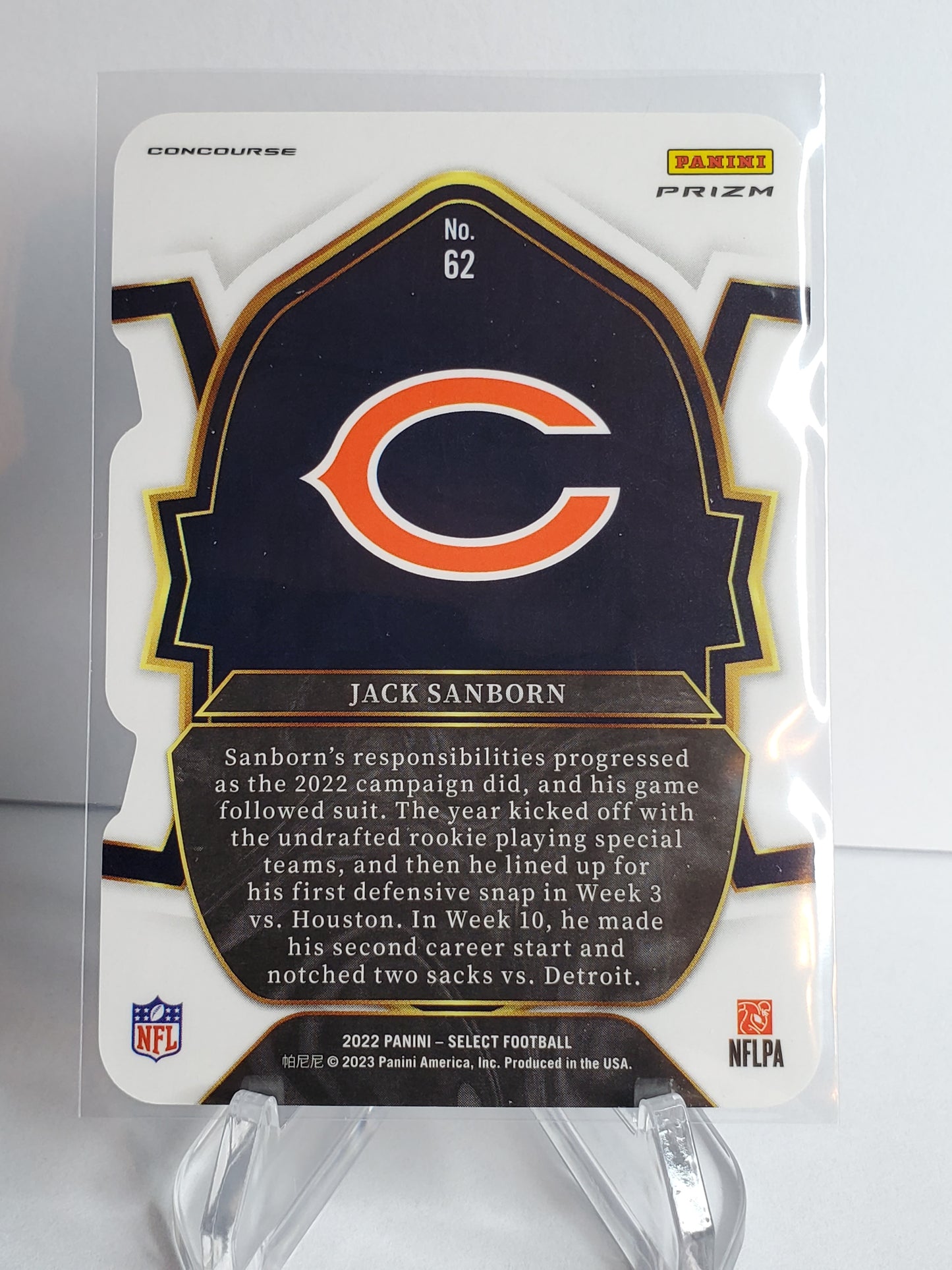 Jack Sanborn 2022 Panini Select RC Die-Cut Concourse Prizm #62