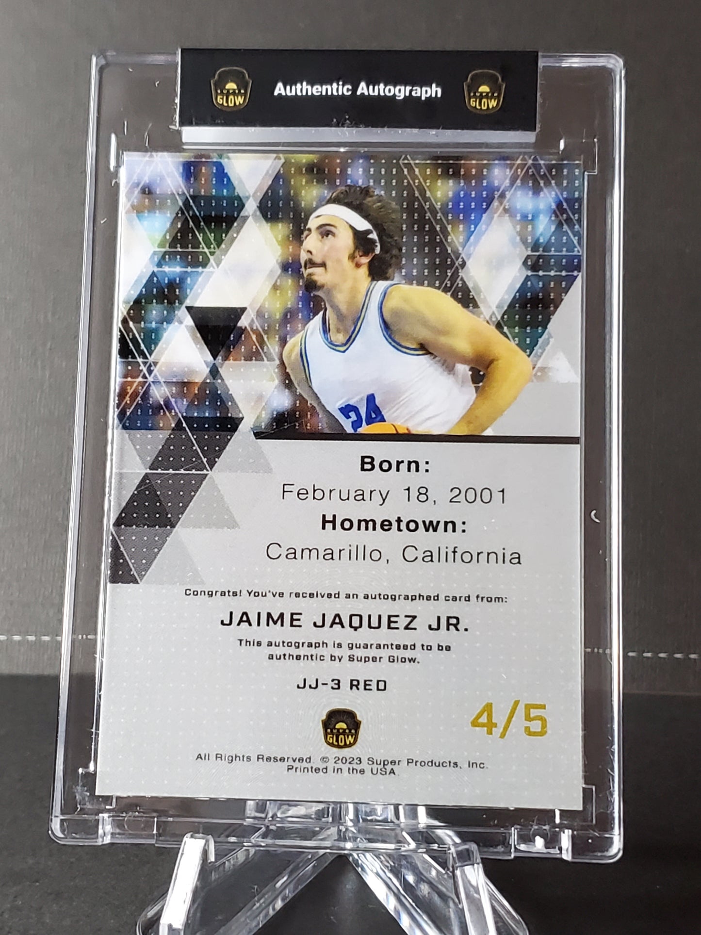 Jaime Jaquez Jr. 2022 Super Doubles 1st EVER Super Glow AUTO #JJ-3 RED /5