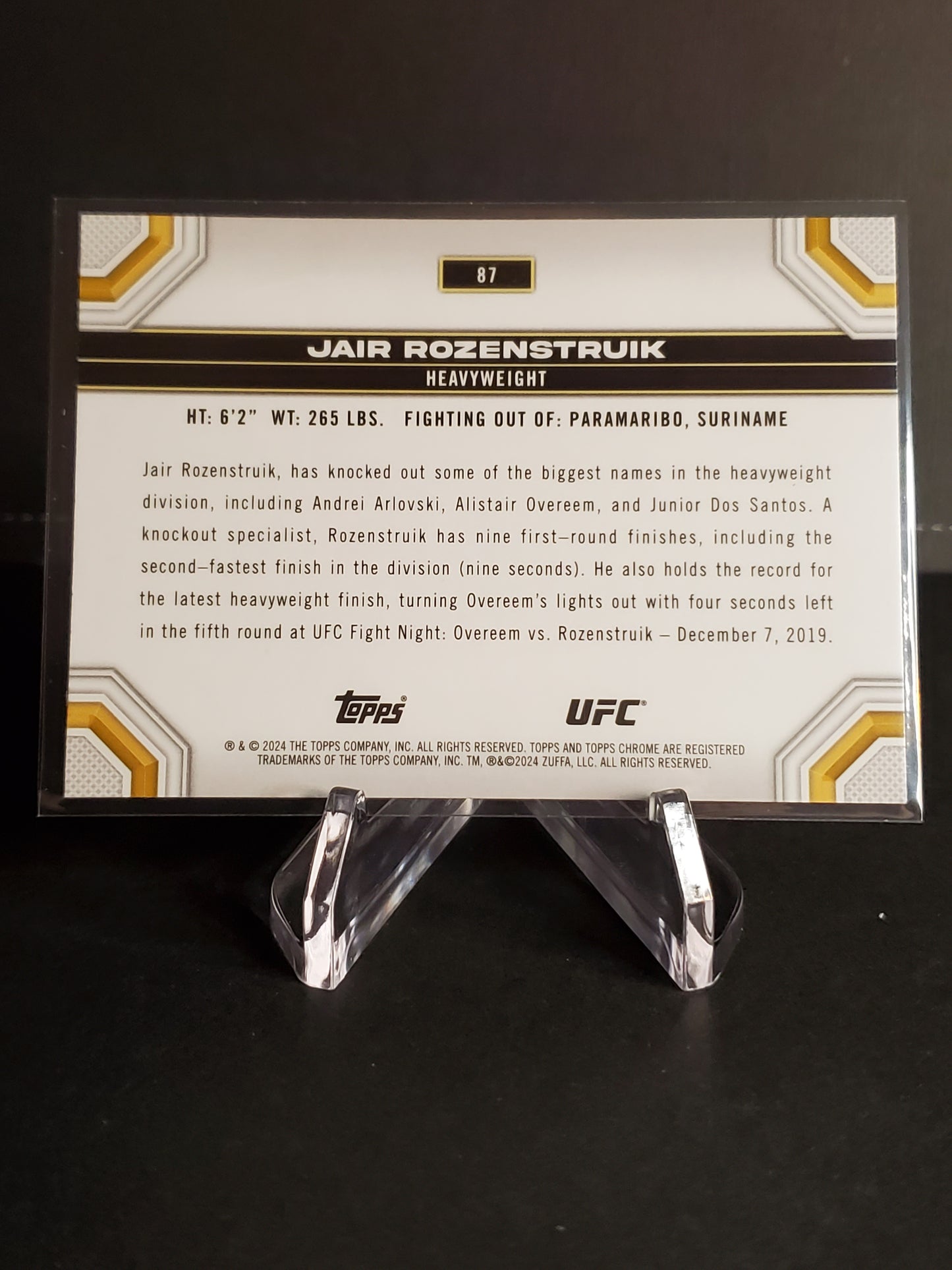 Jair Rozenstruik 2024 Topps Chrome UFC Sepia #87