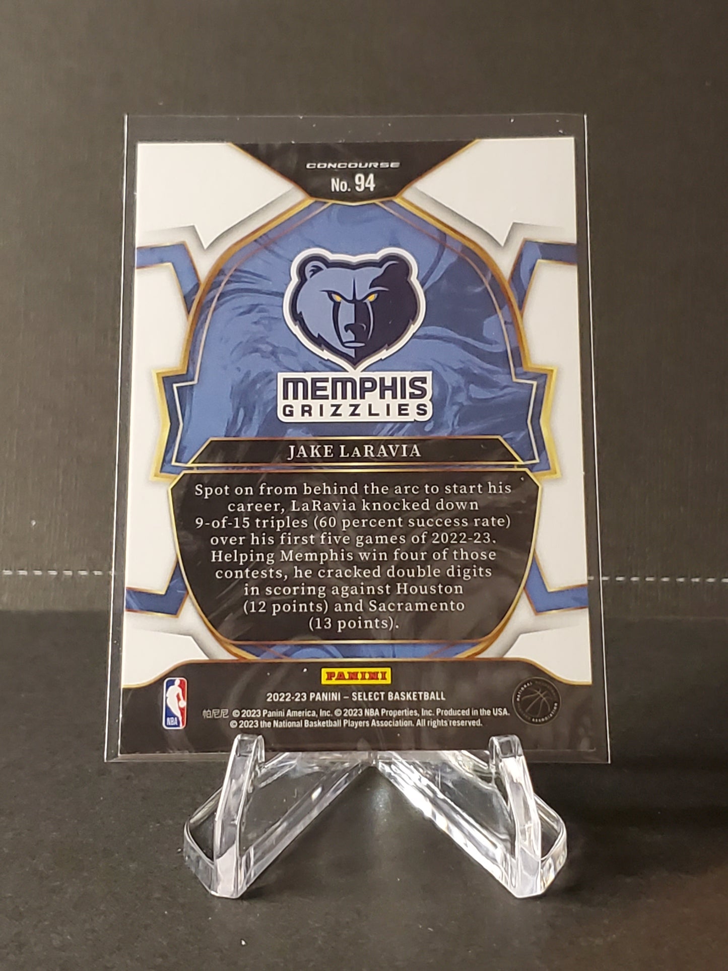 Jake LaRavia 2022-2023 Panini Select RC Concourse #94