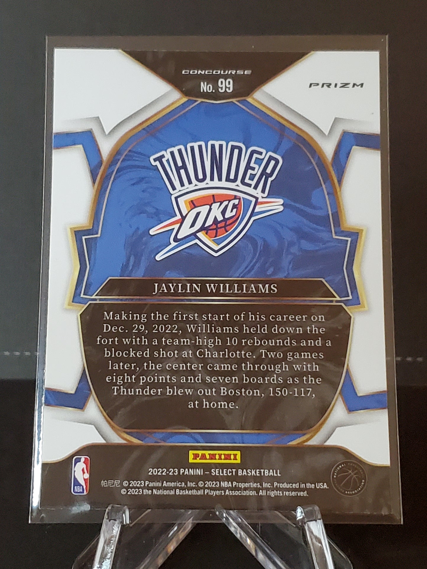 Jalen Williams 2022-2023 Panini Select RC Concourse #90