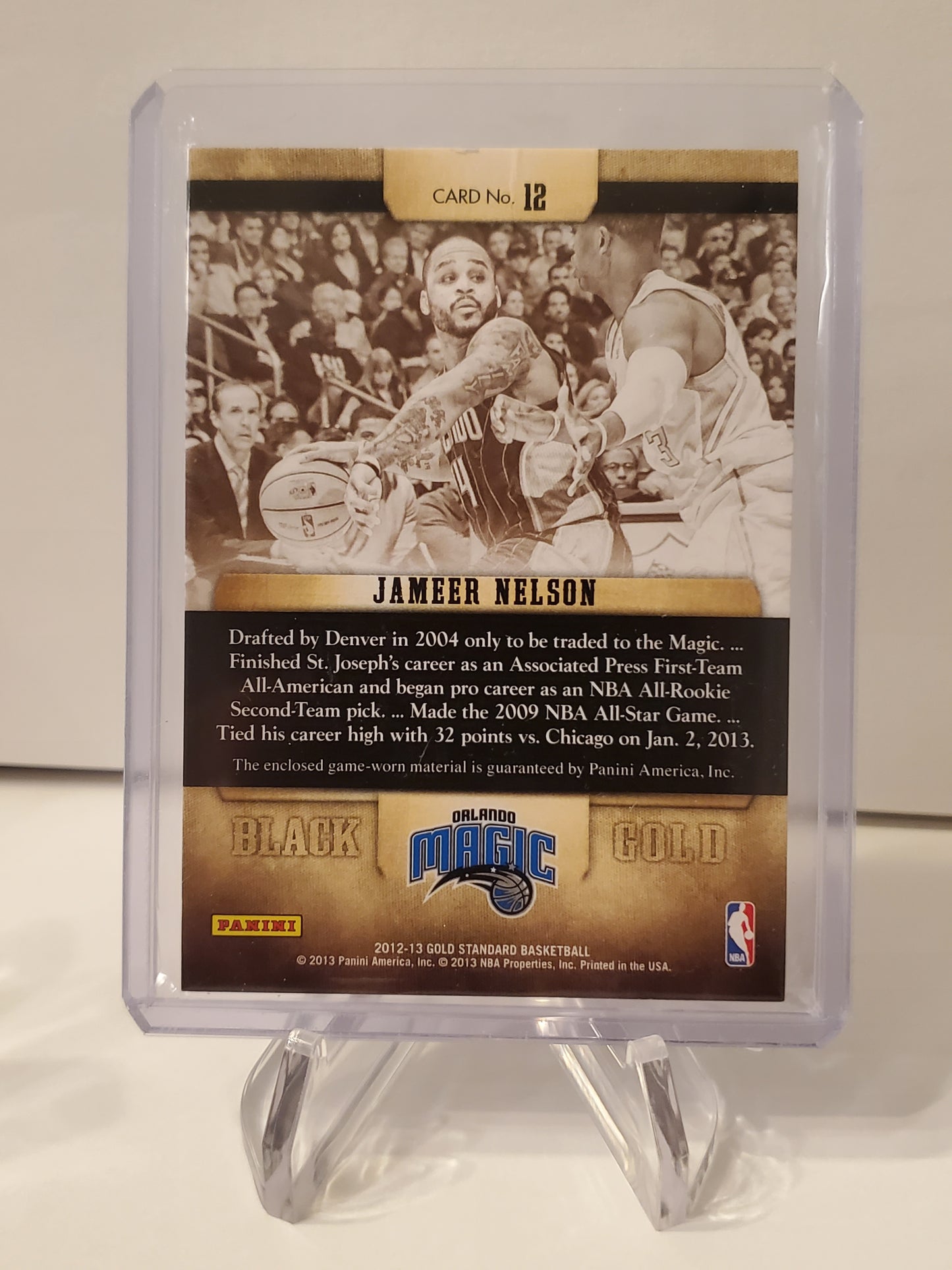 Jameer Nelson 2012-2013 Panini Gold Standard Black Gold #'d 132/199