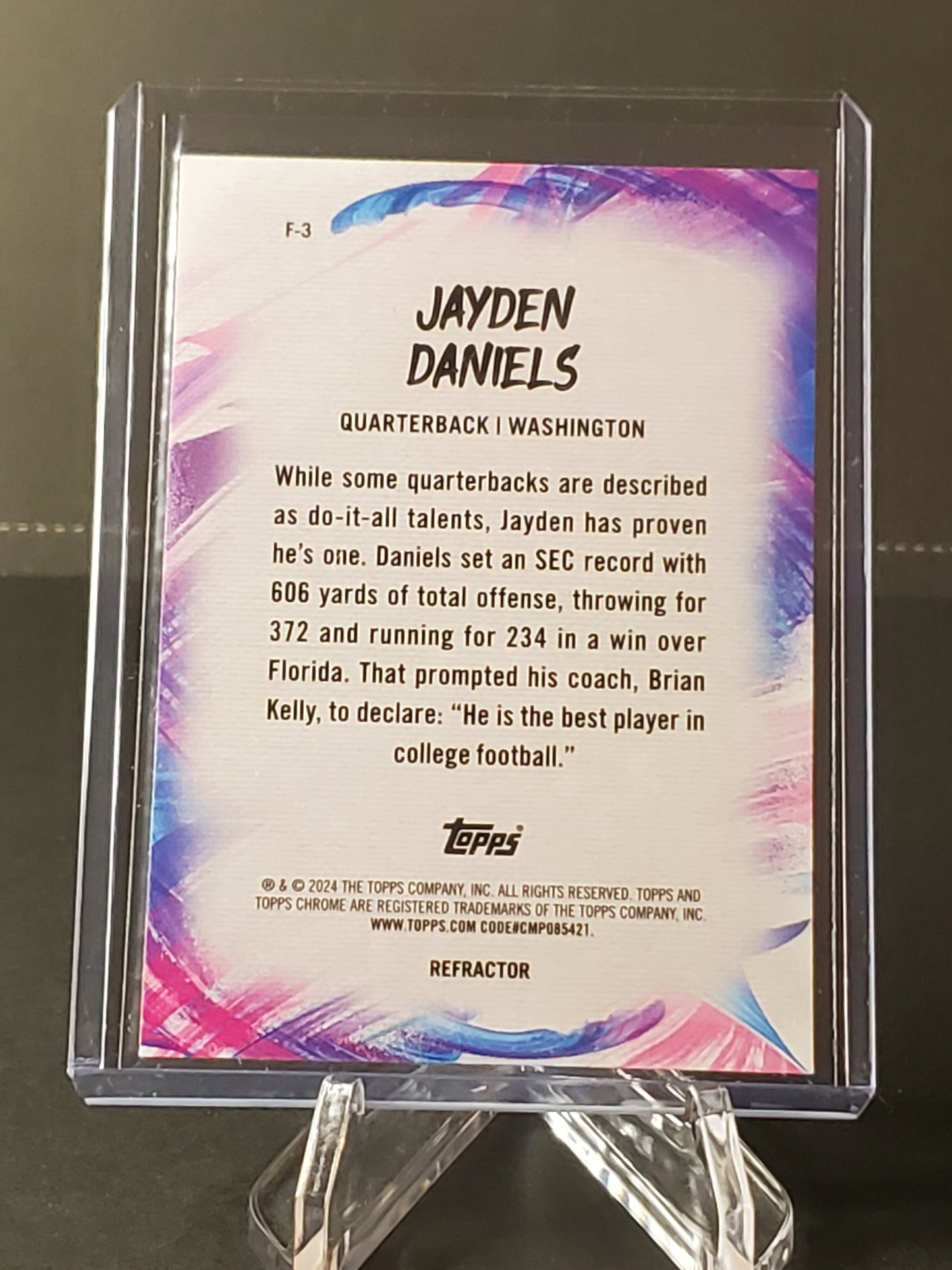 Jayden Daniels 2024 Topps Chrome FINESSE Rookie RC #F-3