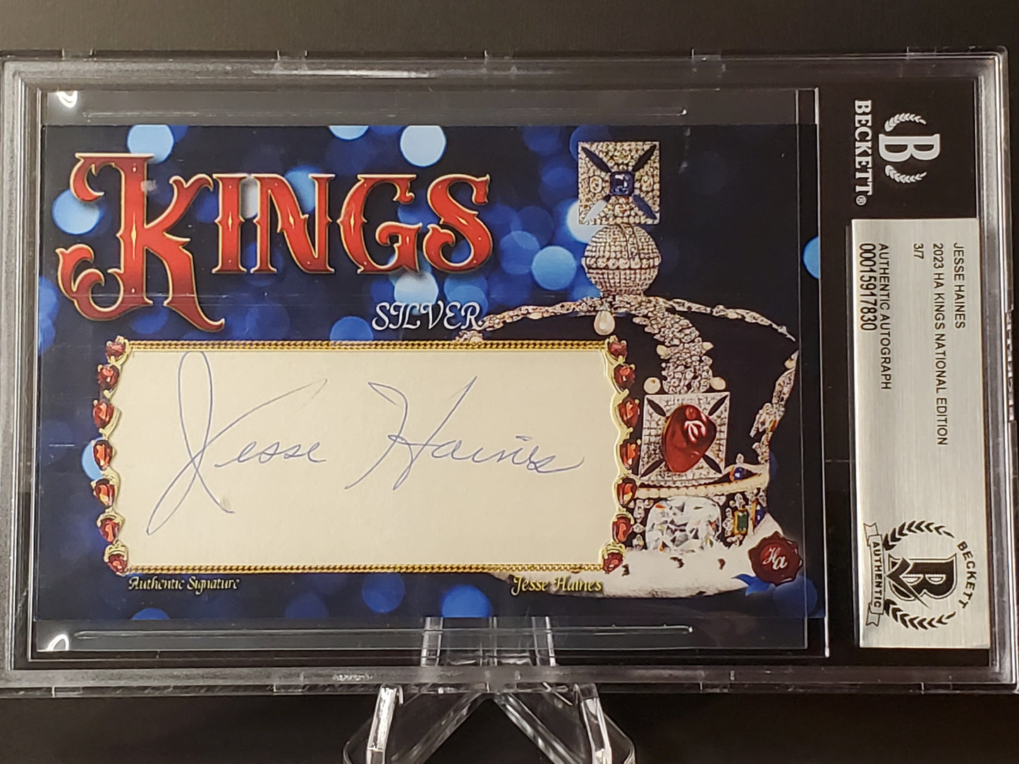 Jesse "Pop" Haines 2023 Historic Autographs Kings National Edition Cut AUTO - Silver #'d 3/7