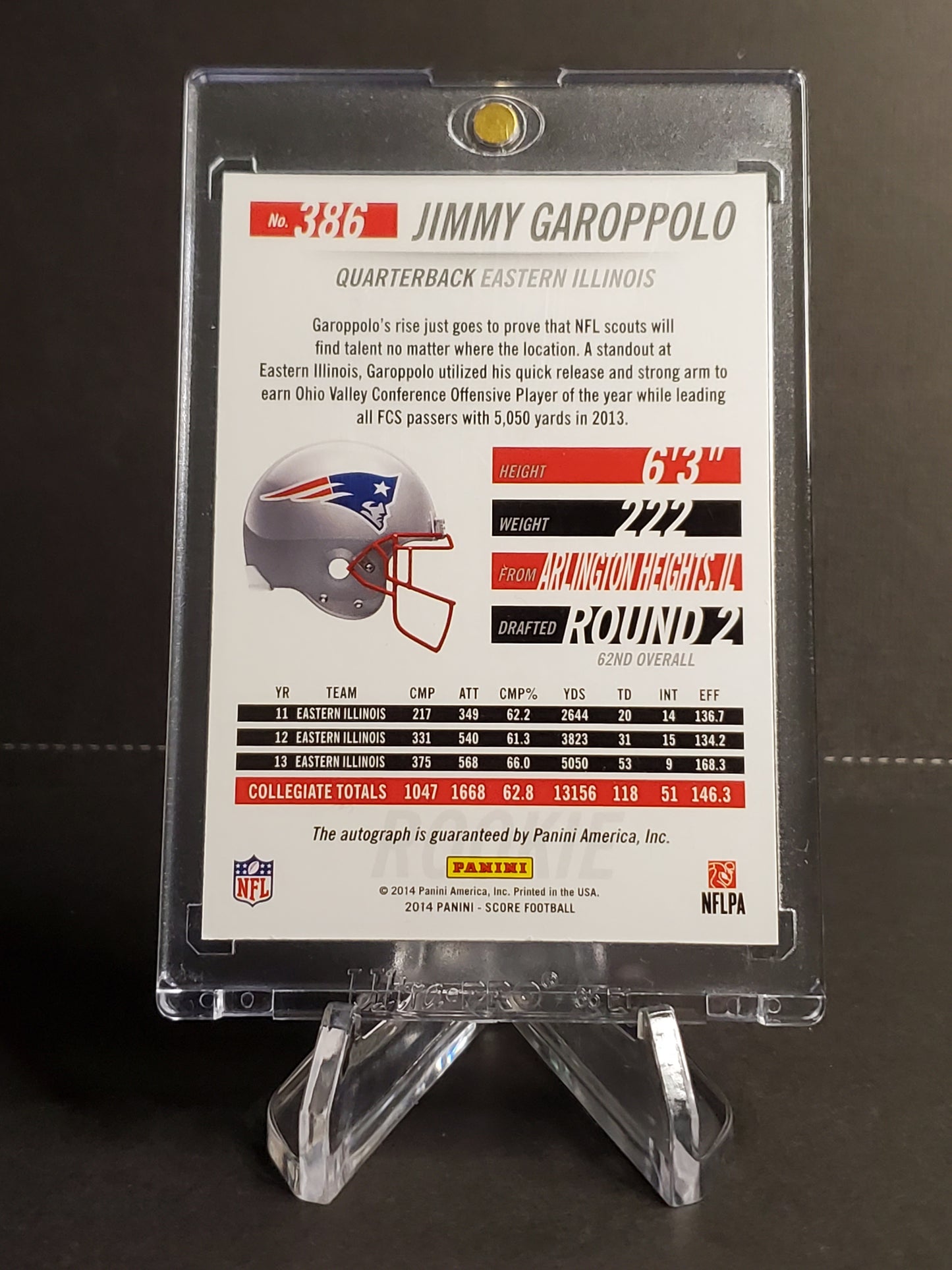 Jimmy Garoppolo 2014 Panini Score Blue RC AUTO #386 /75