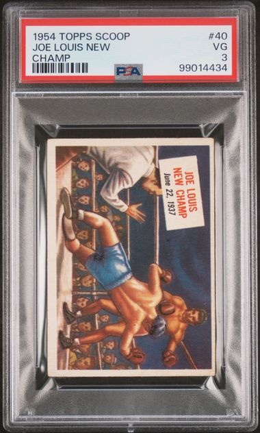 Joe Louis 1954 Topps Scoop #40 New Champ - PSA 3 - WOW! Beautiful Card!