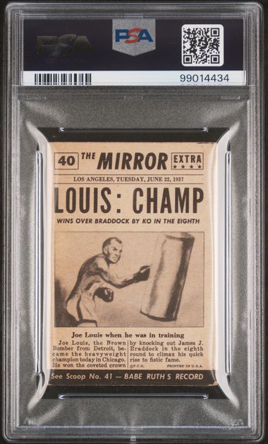 Joe Louis 1954 Topps Scoop #40 New Champ - PSA 3 - WOW! Beautiful Card!