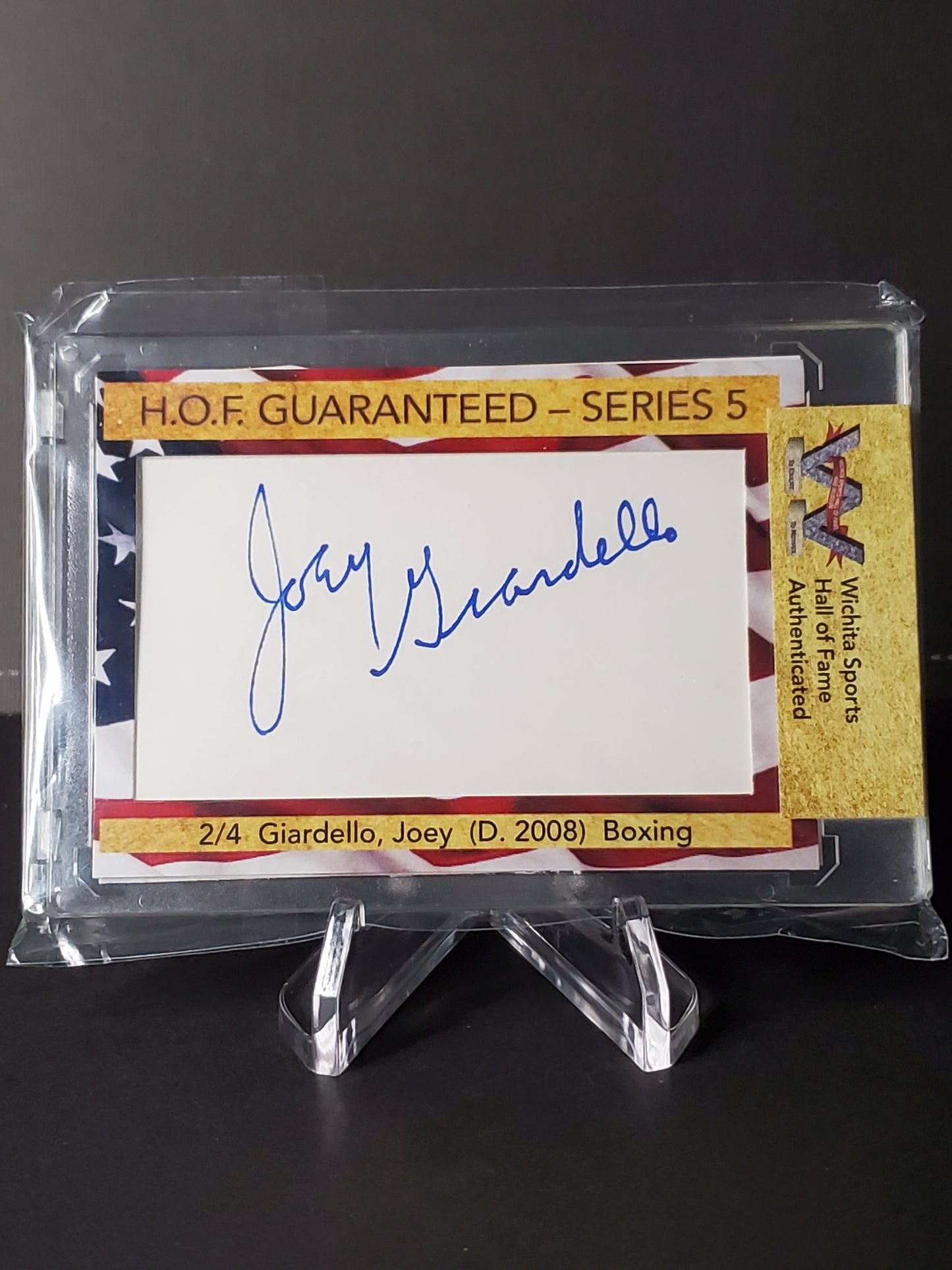 Joey Giardello Wichita Sports Hall of Fame Authenticated AUTO
