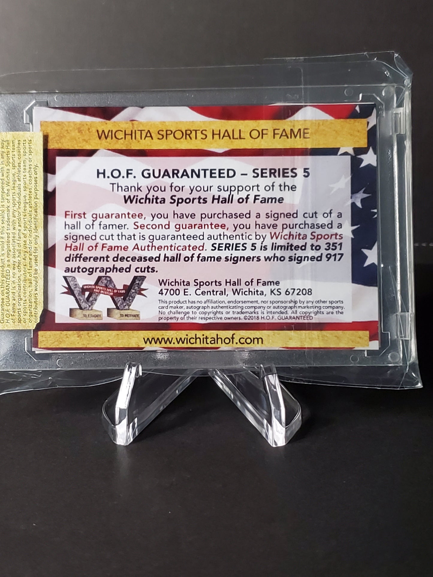 Joey Giardello Wichita Sports Hall of Fame Authenticated AUTO