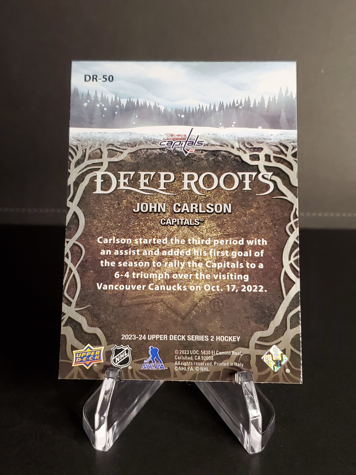 John Carlson 2023/24 Upper Deck Series 2 Deep Roots #DR-50