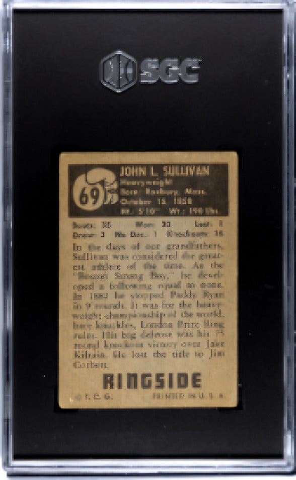1951 Topps Ringside #69 John L. Sullivan -- SGC 2 CENTERED!!