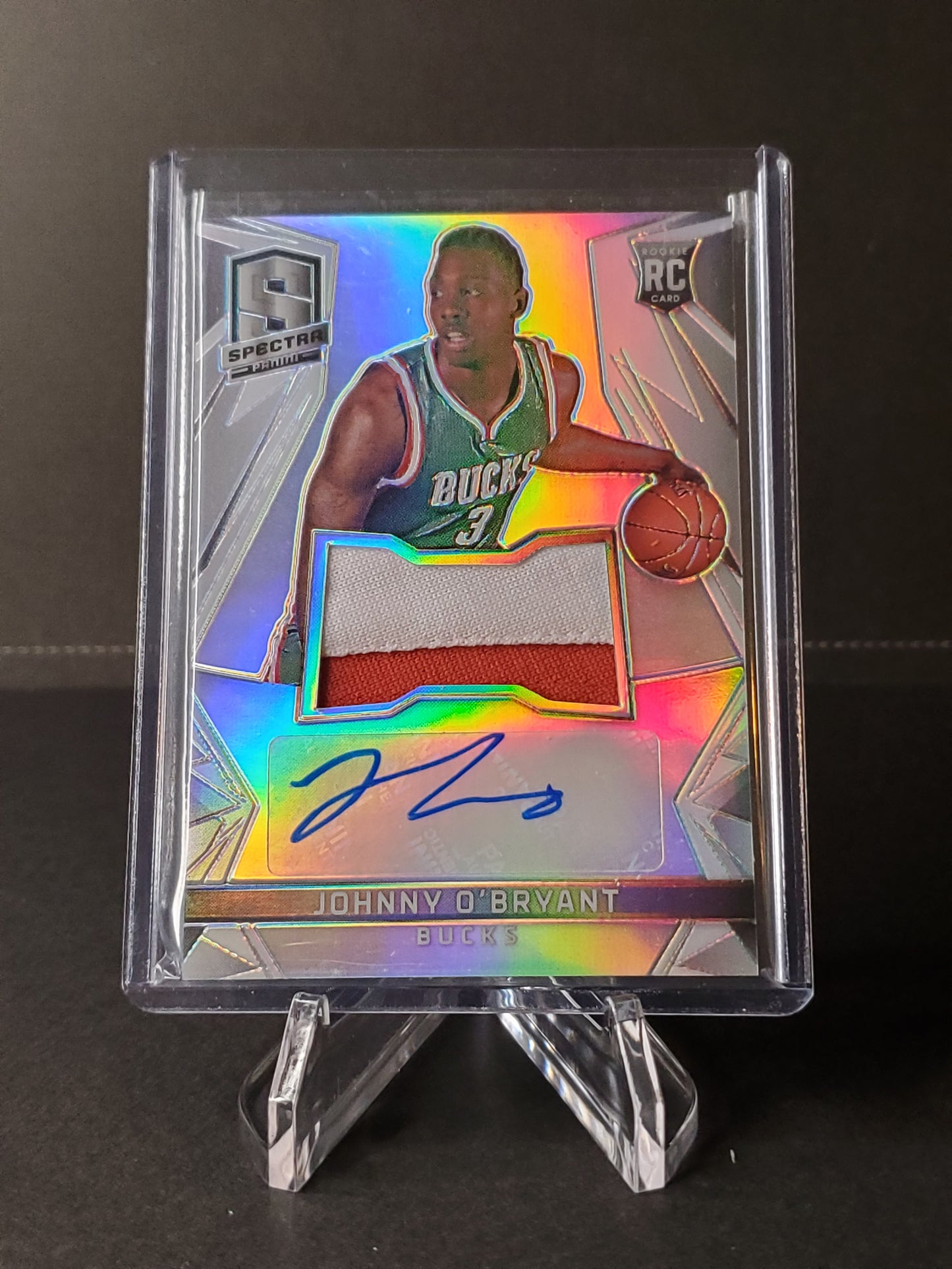 Johnny O'Bryant 2014-15 Spectra Silver Prizm RPA Rookie Patch AUTO RC #118