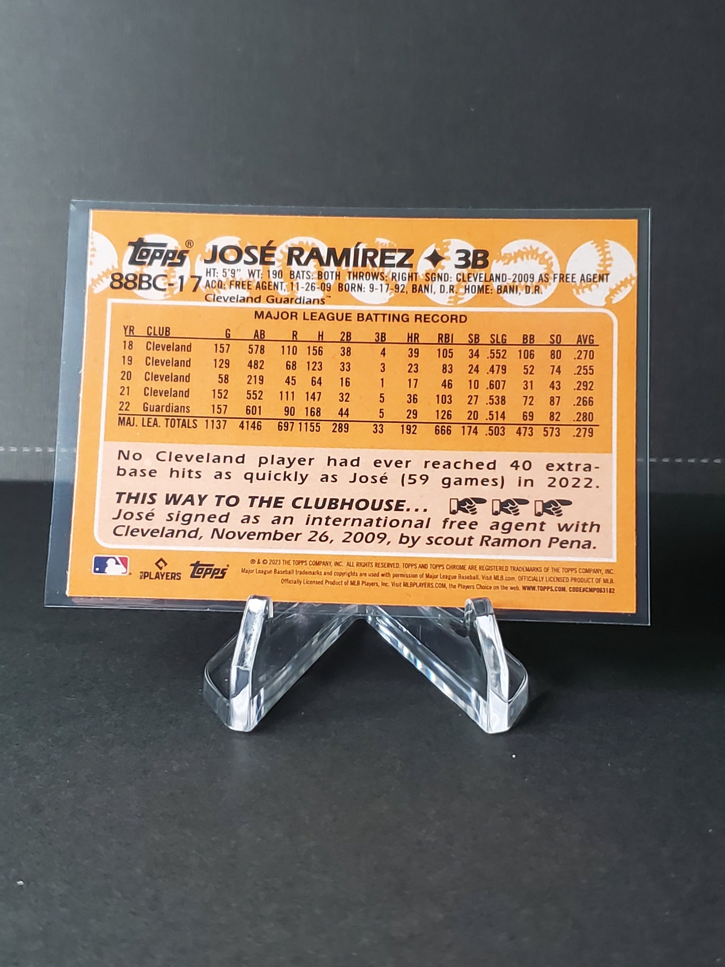 Jose Ramirez 2022 Topps Chrome 35th Anniversary #88BC-17