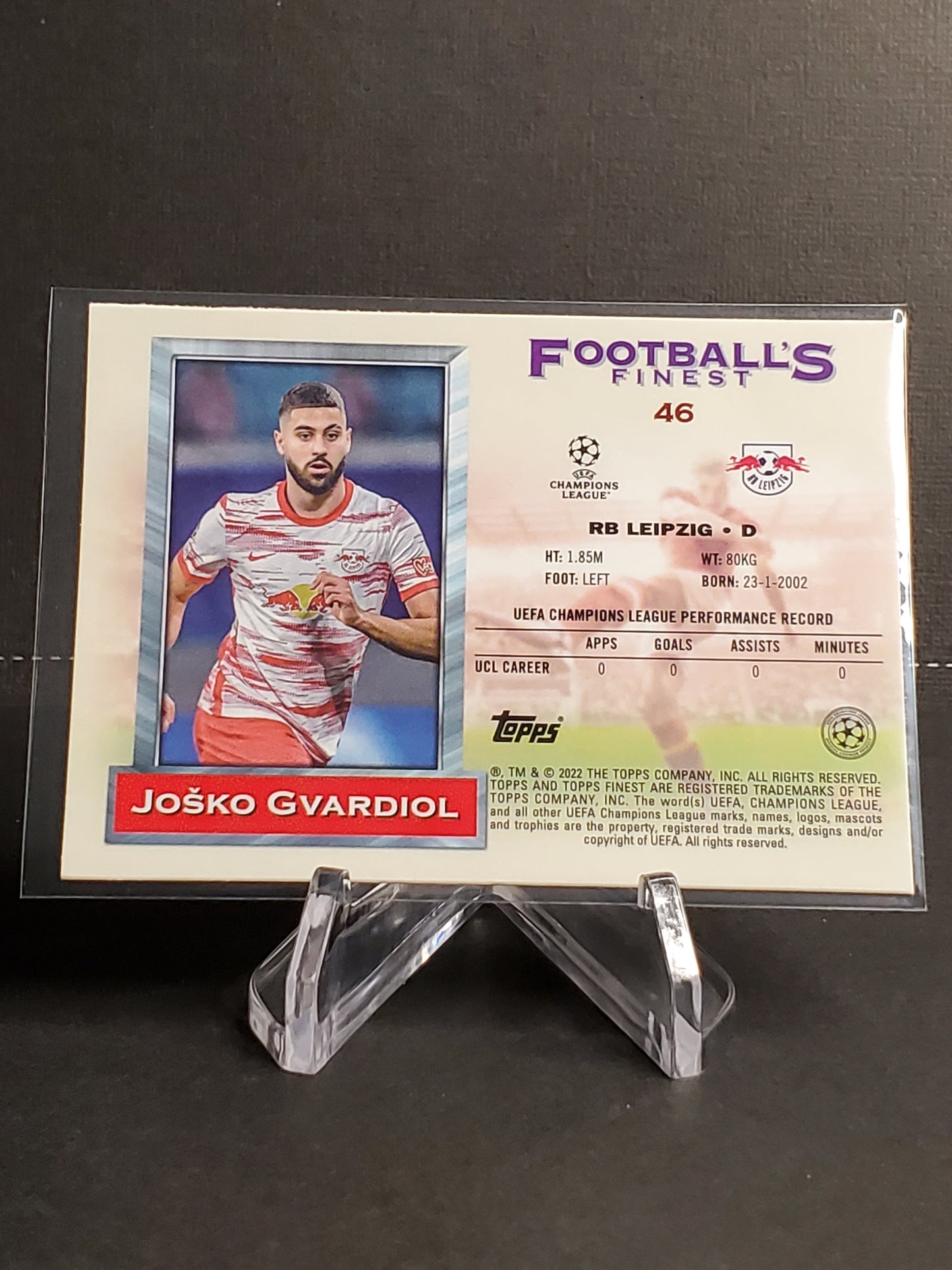 Josko Gvardiol 2021-2022 Topps Finest Flashbacks UEFA Soccer RC #46