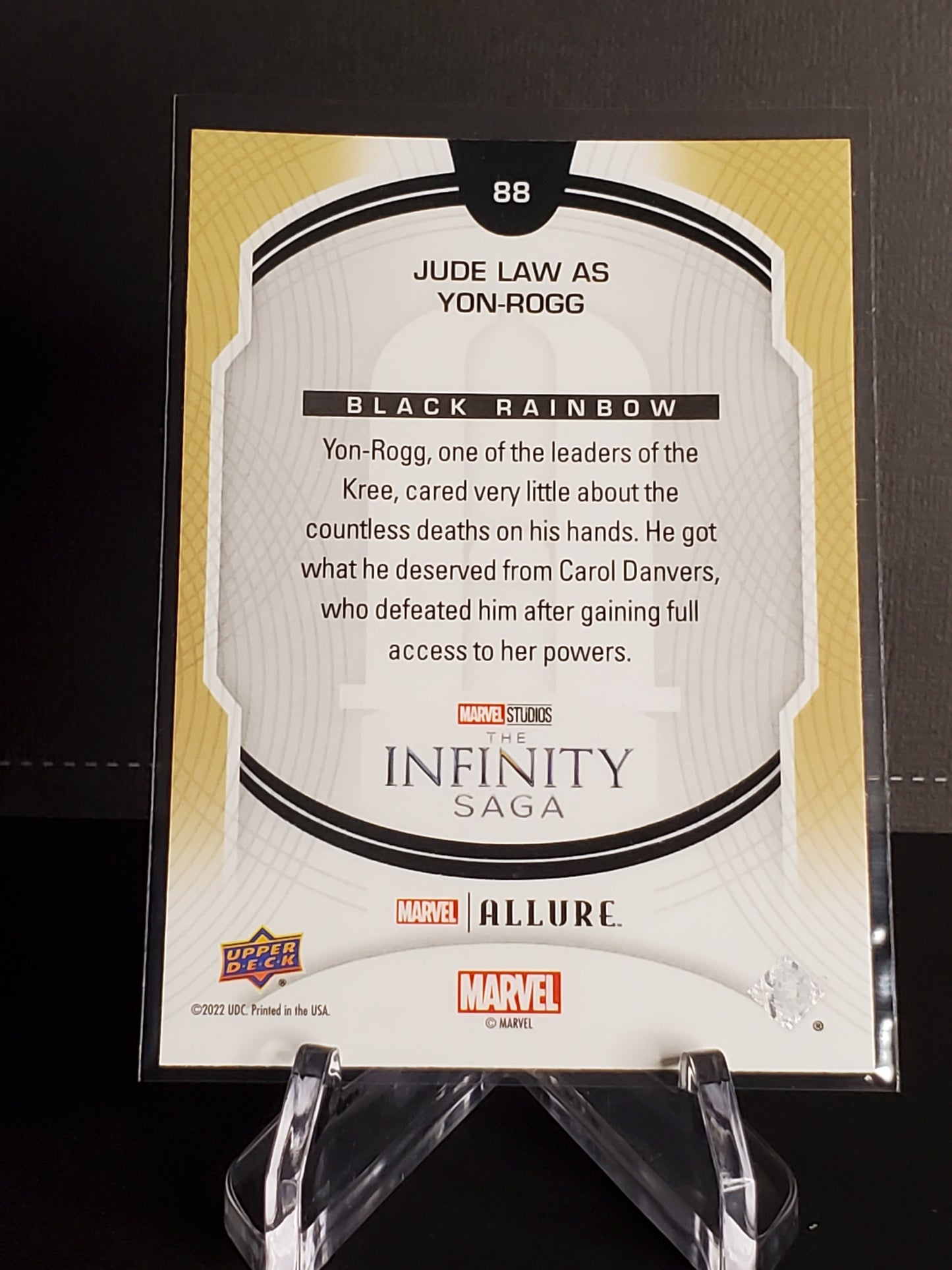 Jude Law as Yon-Rogg 2022 Upper Deck Marvel Allure Black Rainbow #88