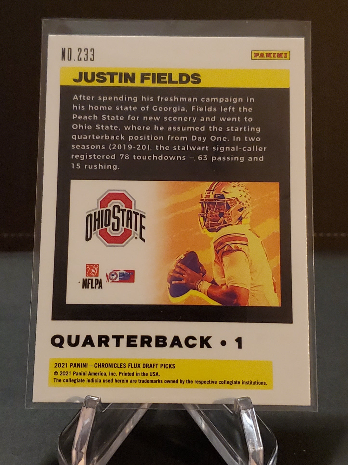 Justin Fields 2021 Panini Chronicles Flux Draft Picks RC #233