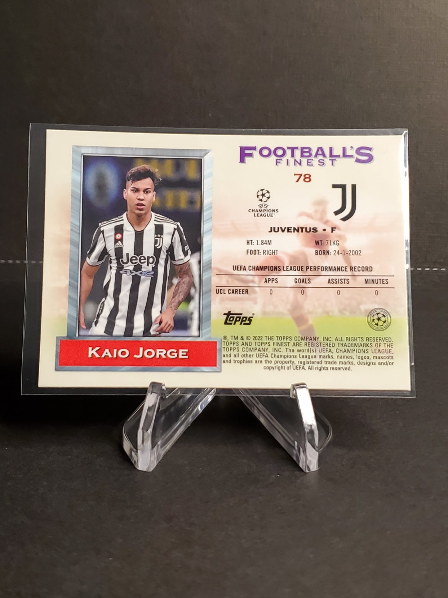 Kaio Jorge 2021-2022 Topps Finest Flashbacks UEFA Soccer RC #78