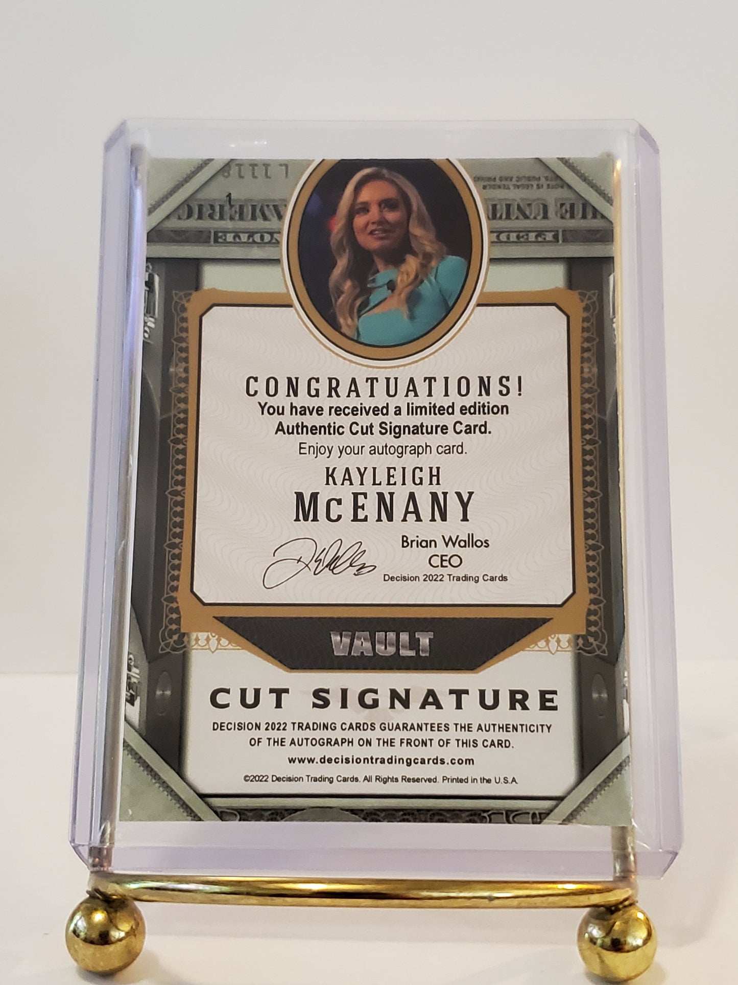 Kayleigh McEnany 2022 Leaf Decision Autograph - Black Ink