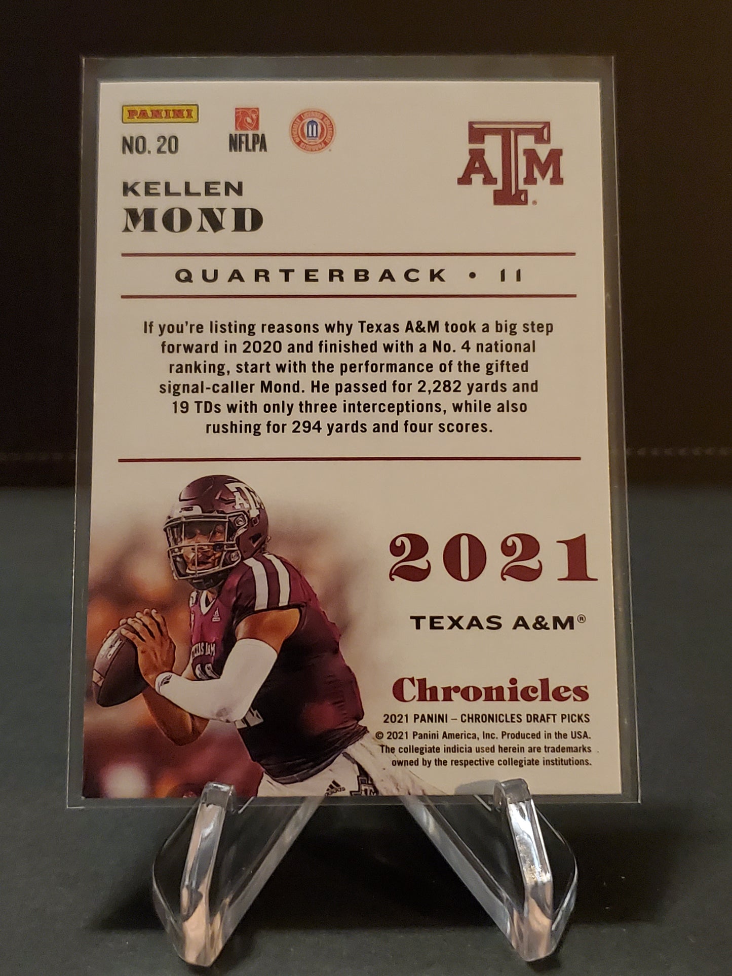 Kellen Mond 2021 Panini Chronicles Playbook Draft Picks RC #20