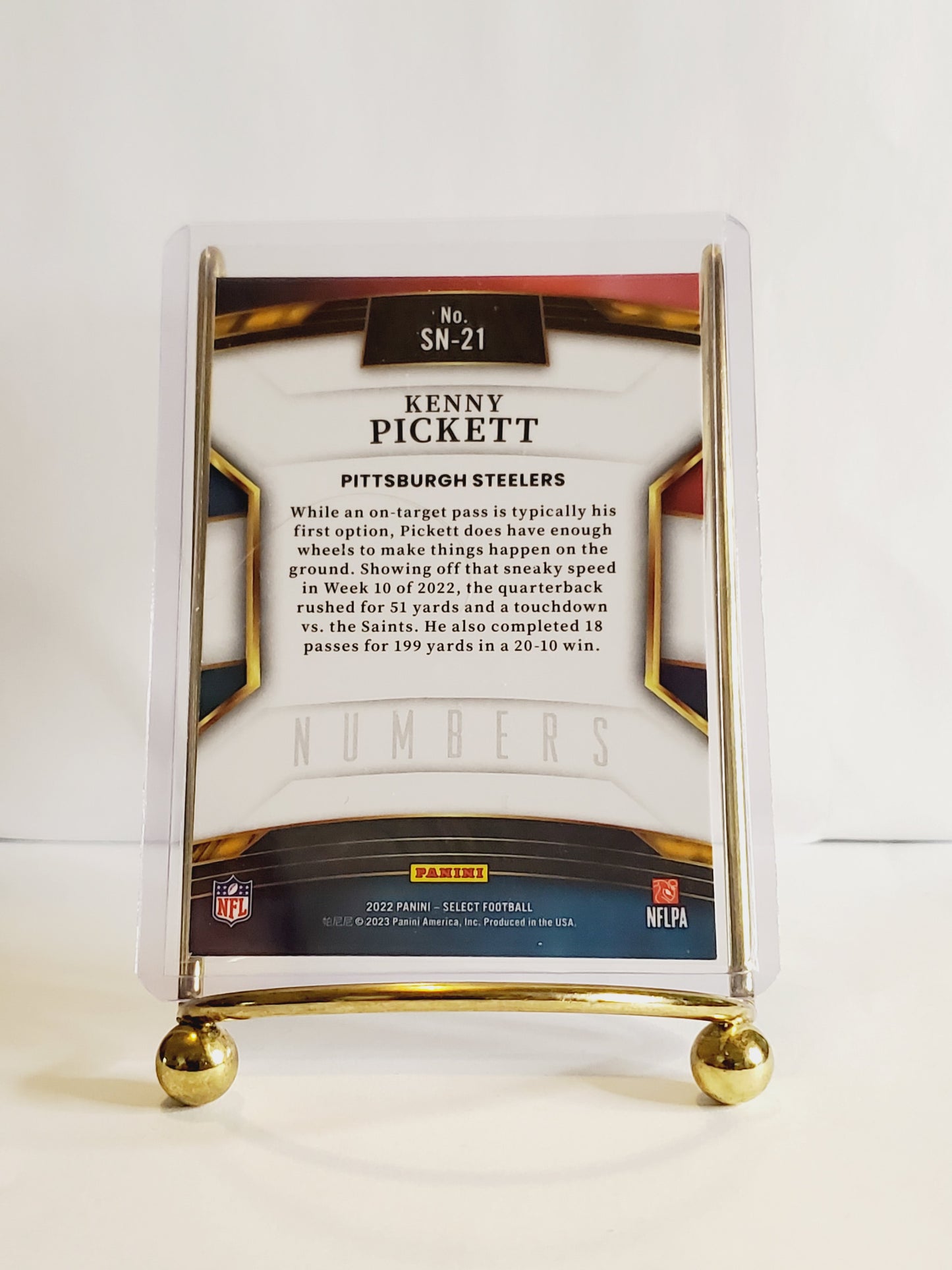 Kenny Pickett 2022 Panini Select RC Numbers #SN-21