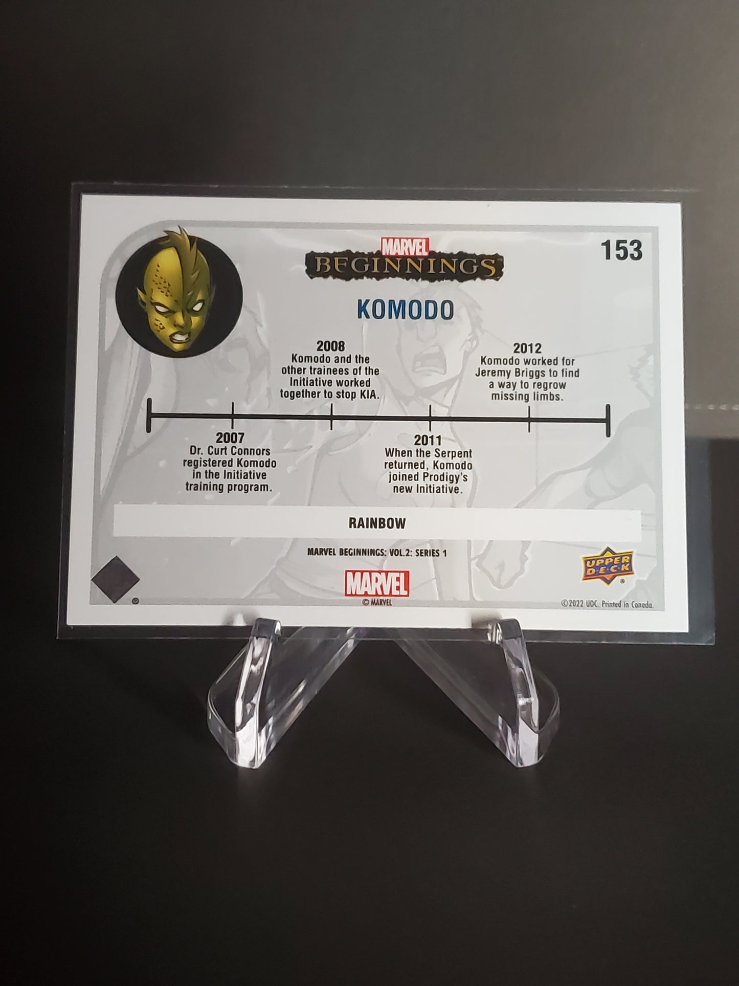 Komodo 2022 UD Marvel Beginnings Volume 2 Series 1 Rainbow #153