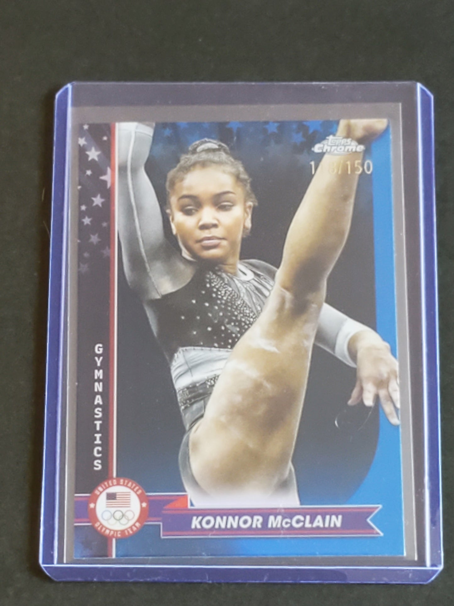 Konnor McClain 2024 Topps Chrome US Olympic and Paraolympic Hopefuls Blue Parallel /150 #5